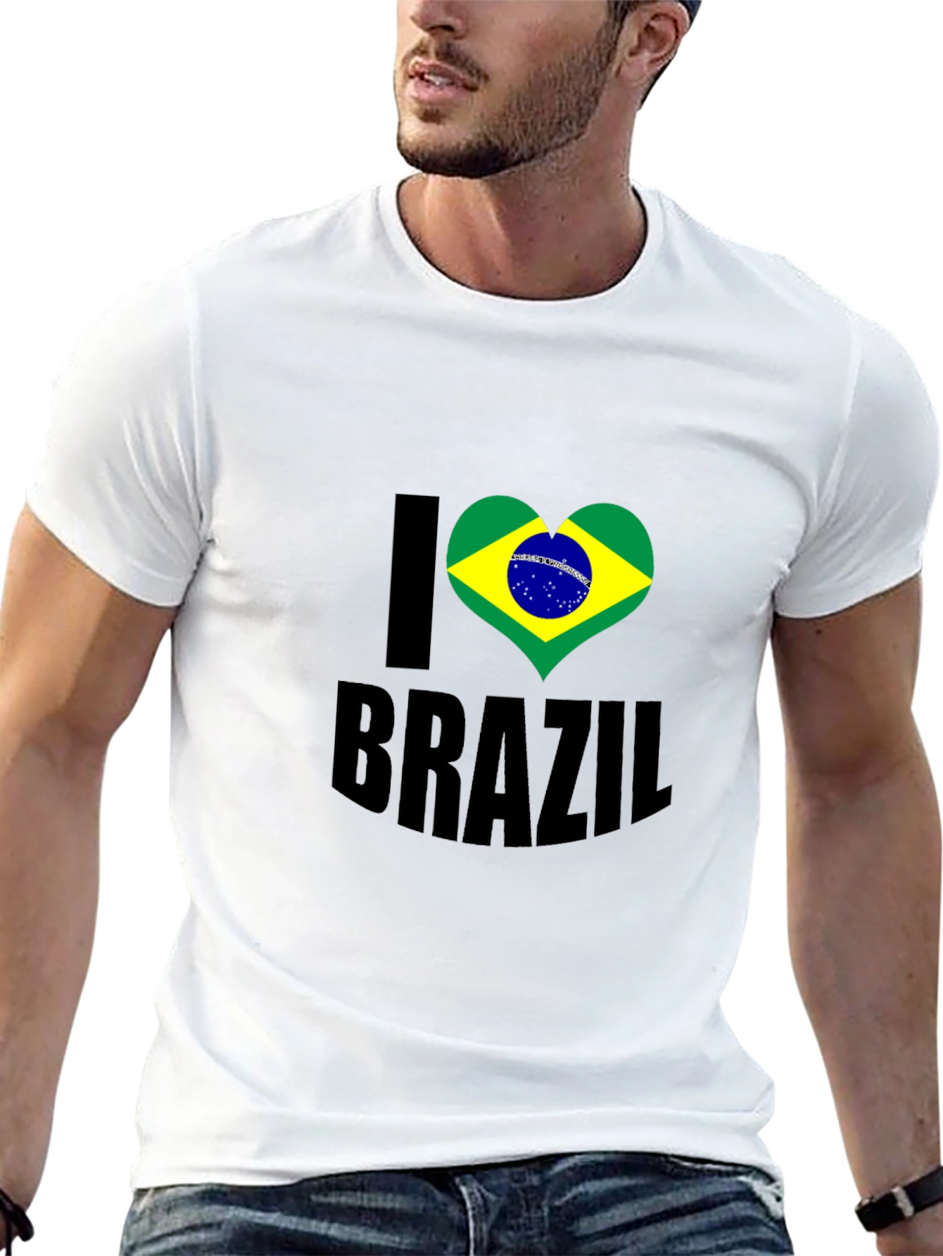 I Heart Brazil Graphic T-Shirt - Mens Black Tee