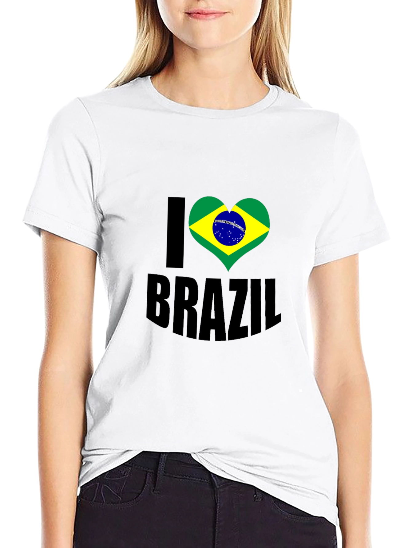 I Heart Brazil Graphic T-Shirt - Mens Black Tee