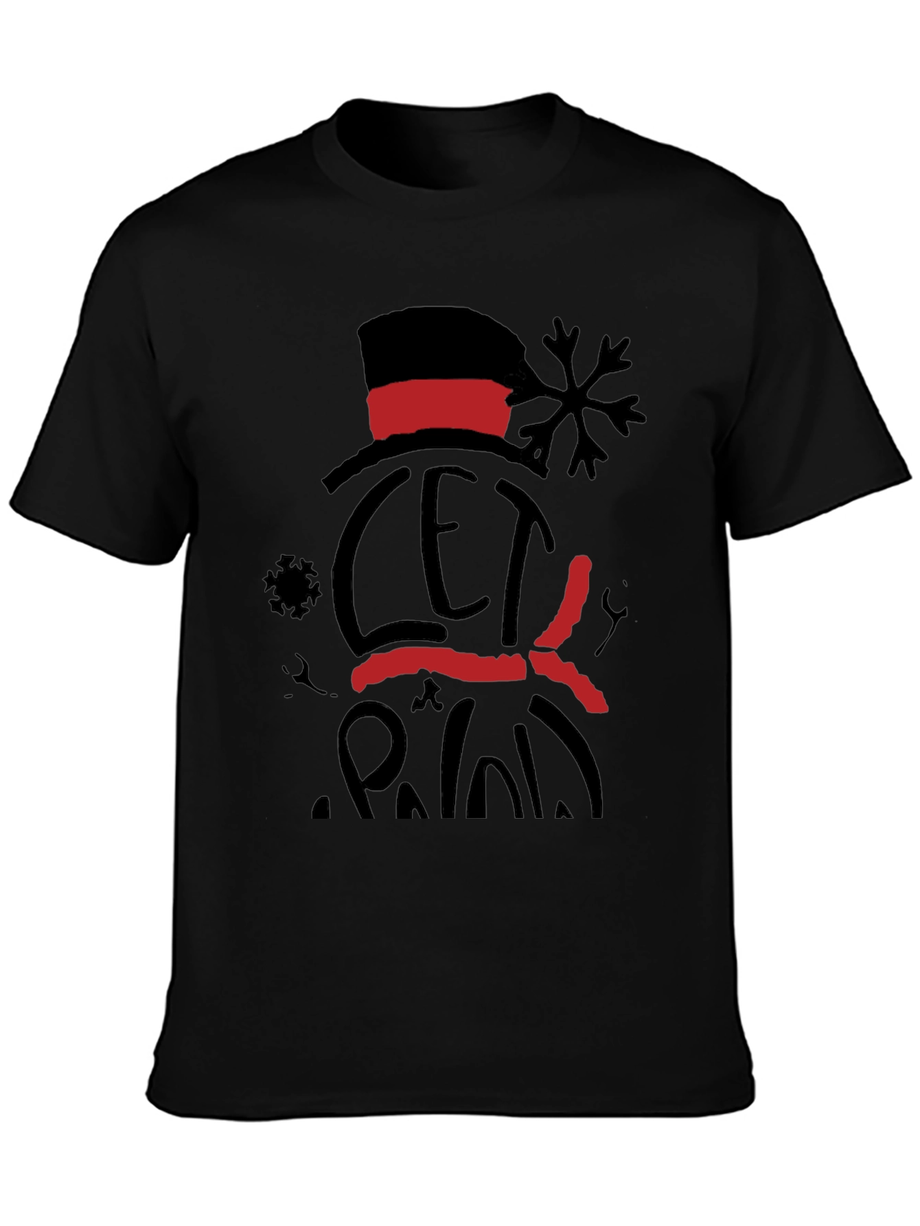 Festive Snowman Graphic Tee - Let it Snow