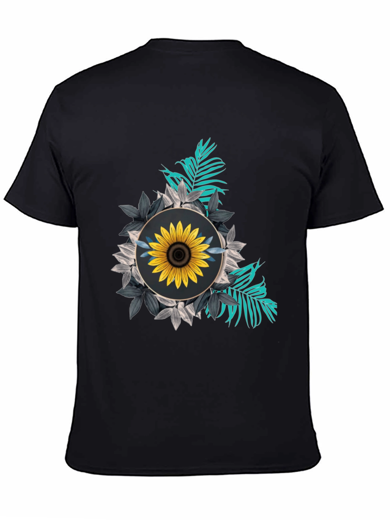 Sunflower Graphic Tee - Stylish Black T-Shirt