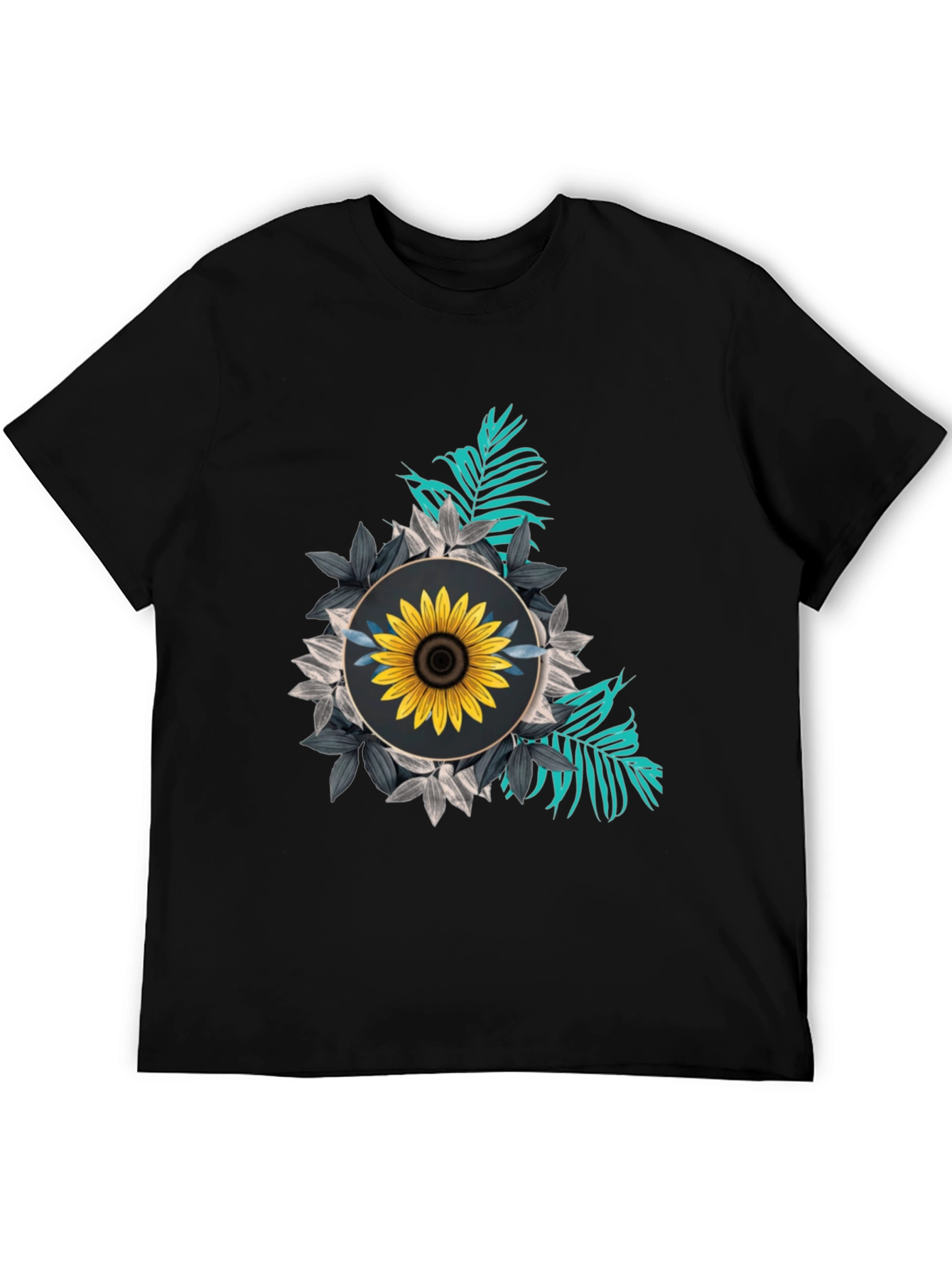 Sunflower Graphic Tee - Stylish Black T-Shirt