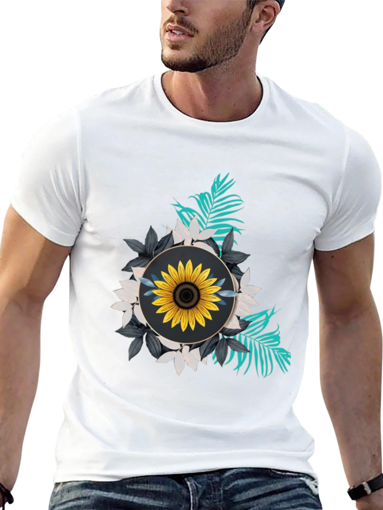 Sunflower Graphic Tee - Stylish Black T-Shirt