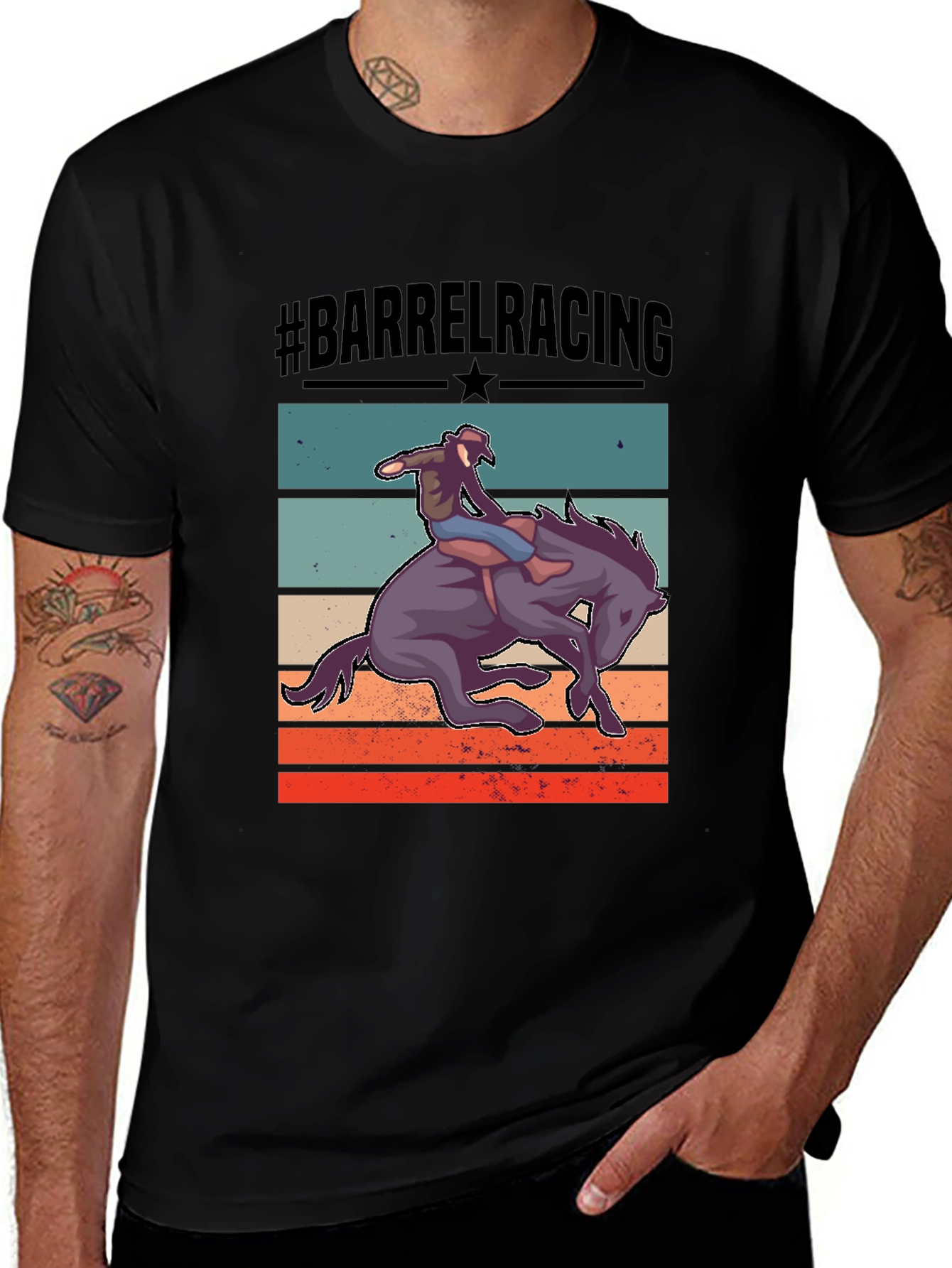 Barrel Racing Graphic Tee - Equestrian Style