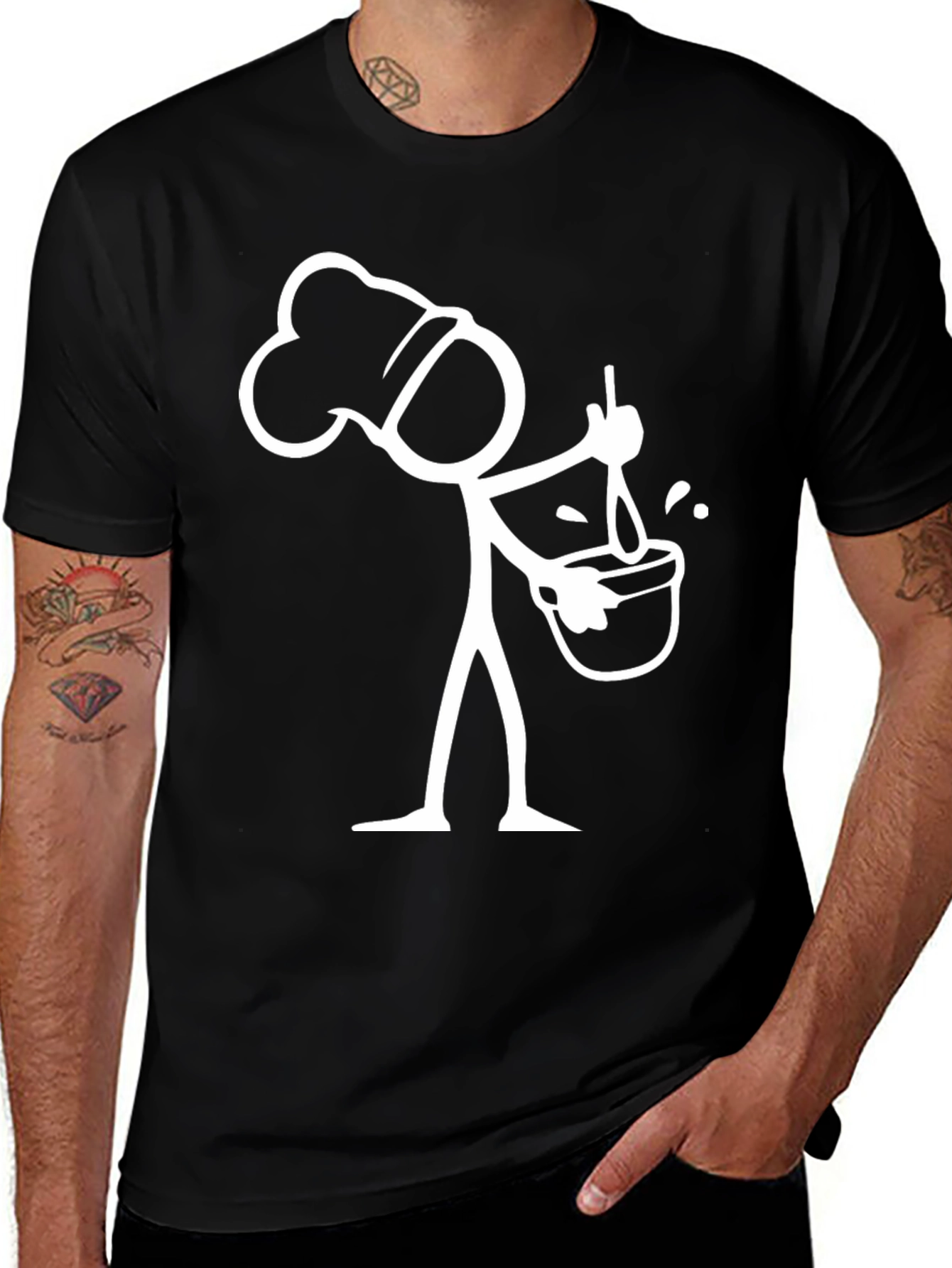 Chef Stick Figure Graphic T-Shirt
