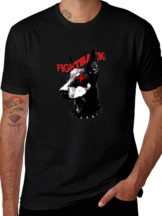 Fight Back Doberman Graphic Tee - Edgy Dog Lover Shirt