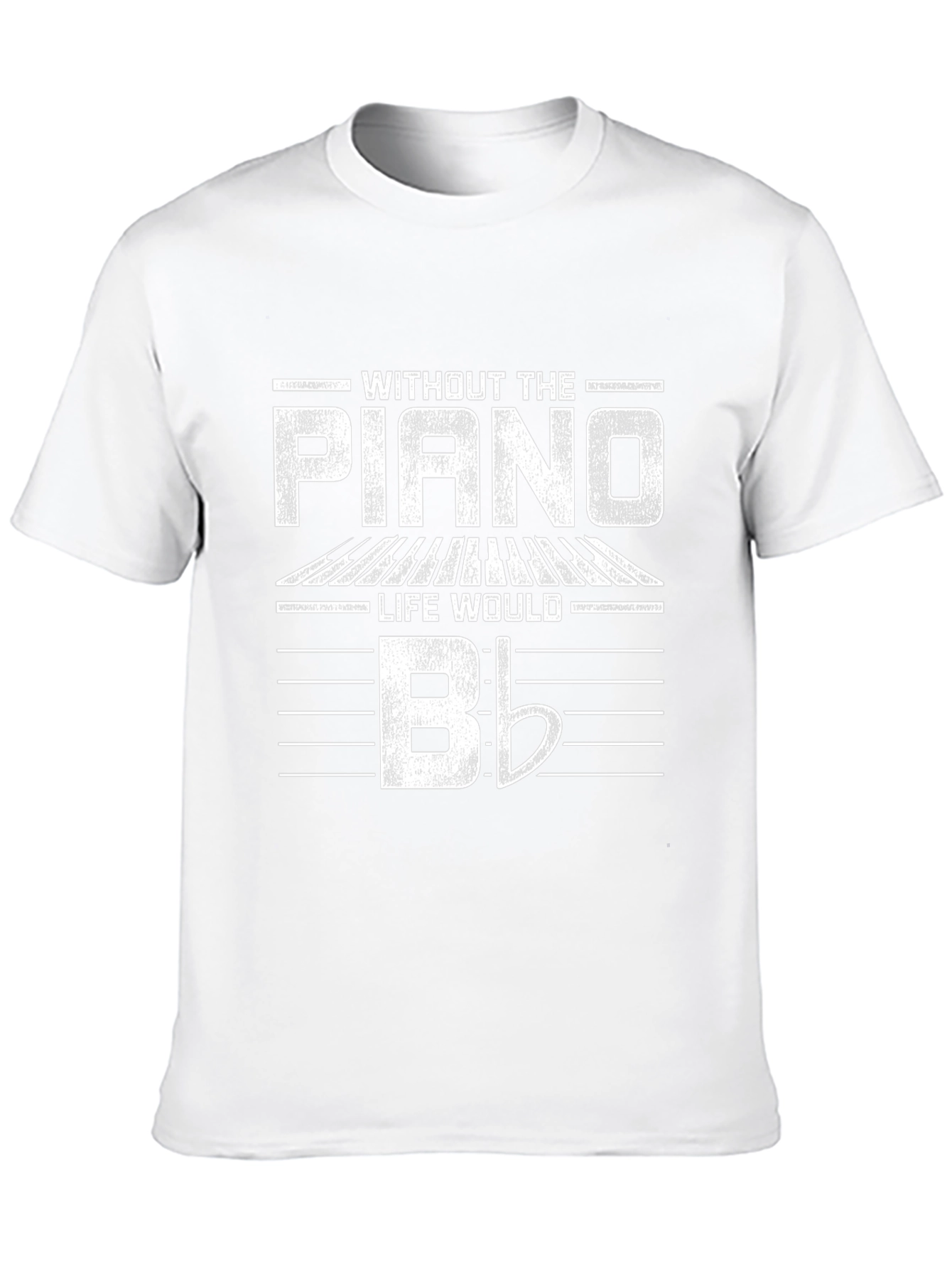 Piano Lovers Black Cotton T-Shirt - Flat