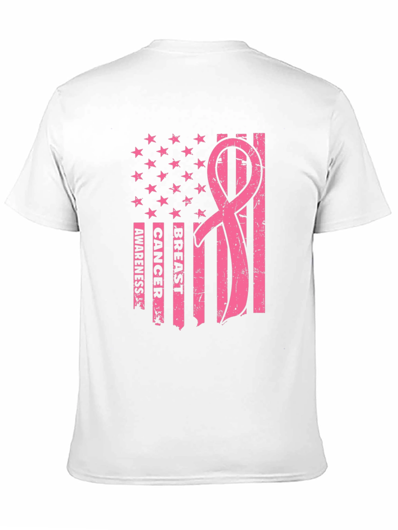 Breast Cancer Awareness American Flag T-Shirt