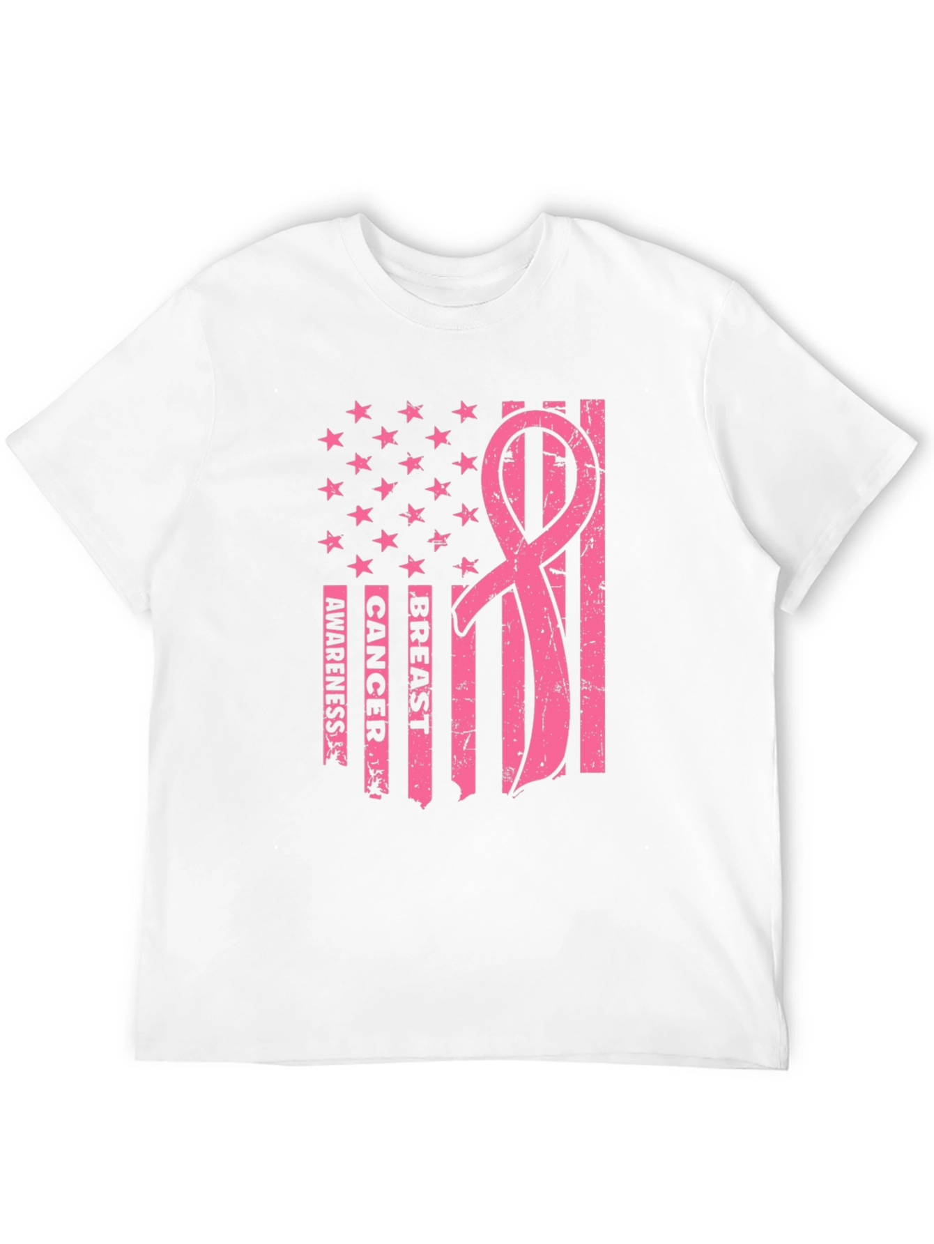 Breast Cancer Awareness American Flag T-Shirt