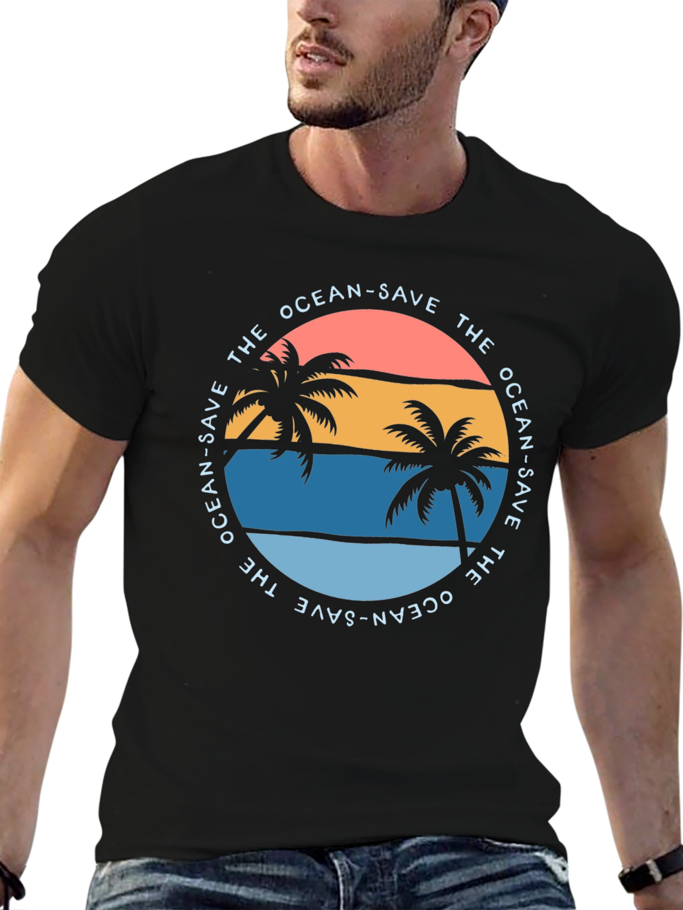 Save the Ocean Graphic Tee - Tropical Vibe