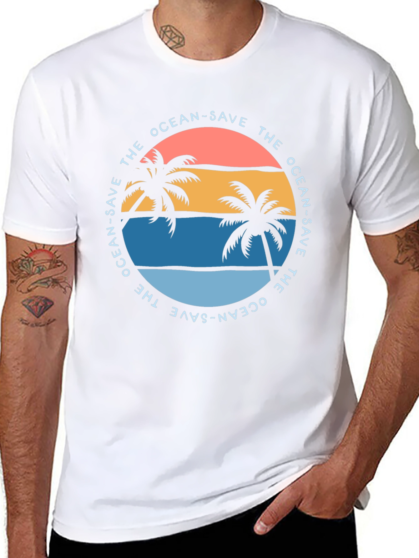Save the Ocean Graphic Tee - Tropical Vibe