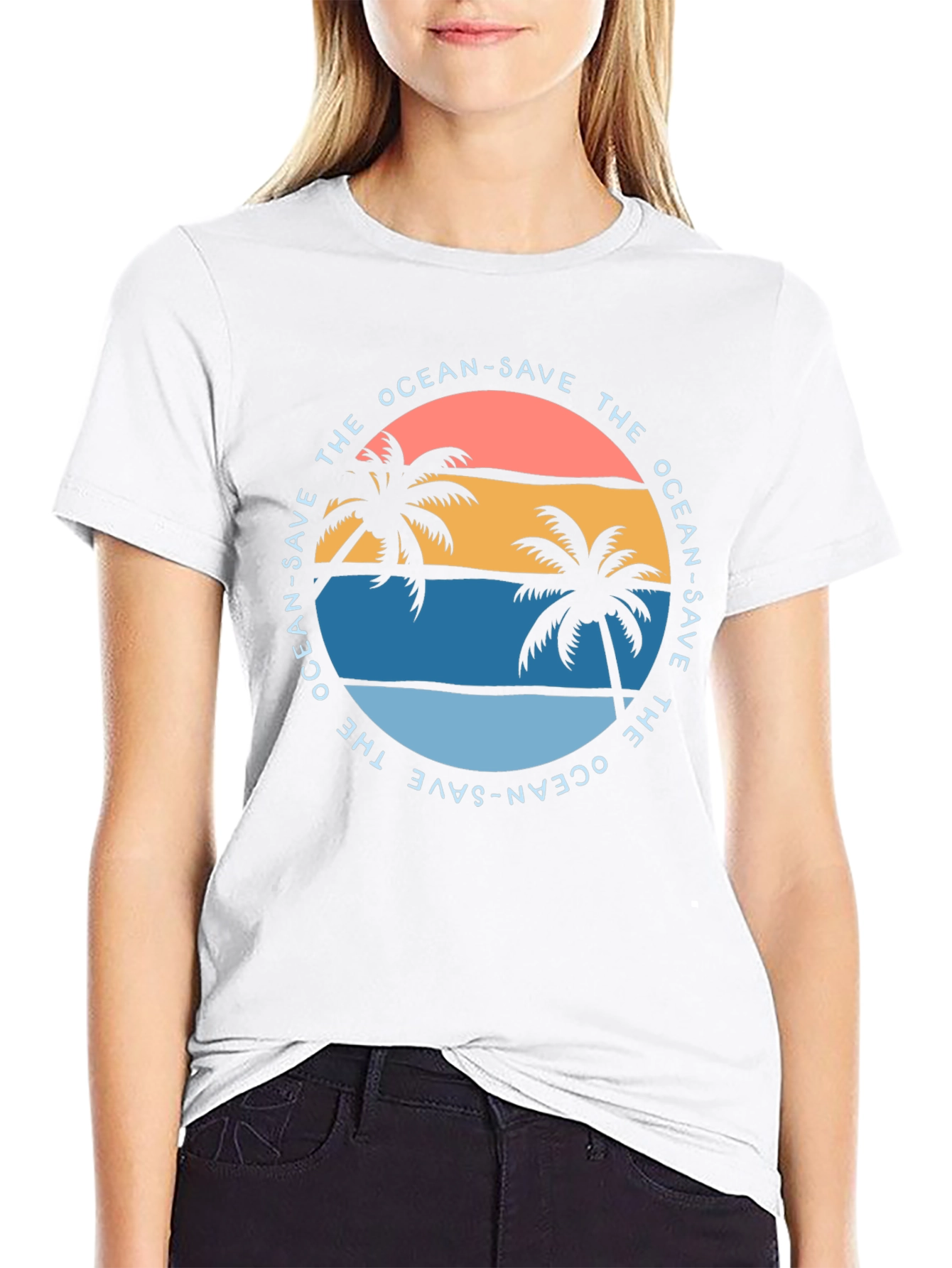 Save the Ocean Graphic Tee - Tropical Vibe