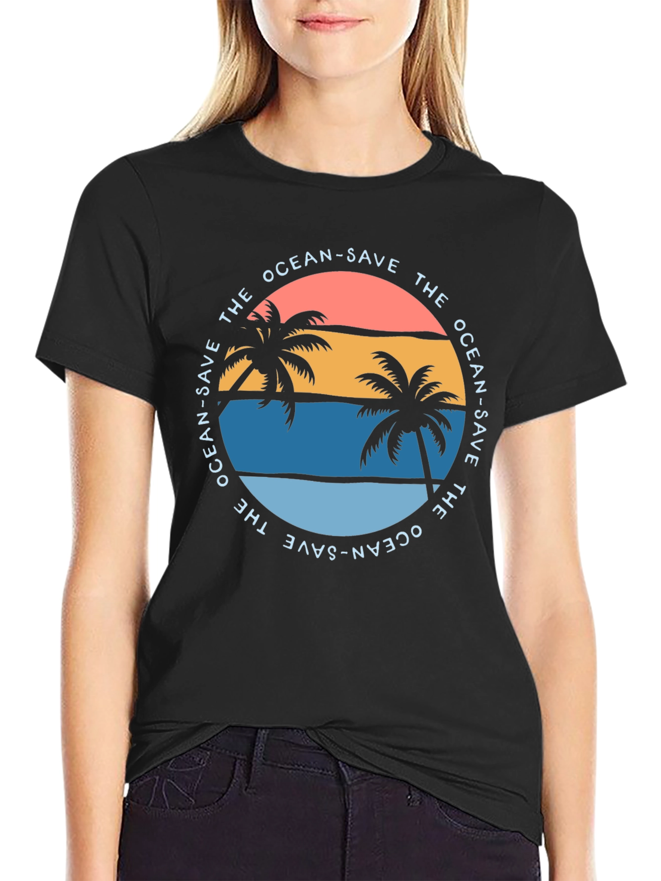 Save the Ocean Graphic Tee - Tropical Vibe