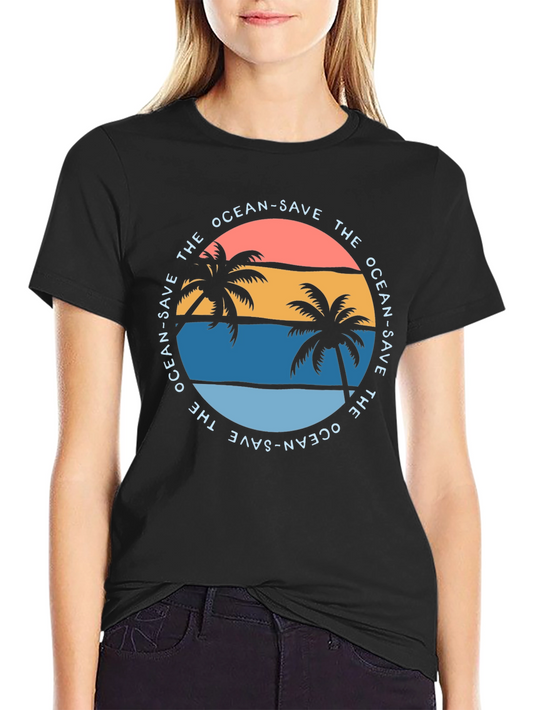 Save the Ocean Graphic Tee - Tropical Vibe
