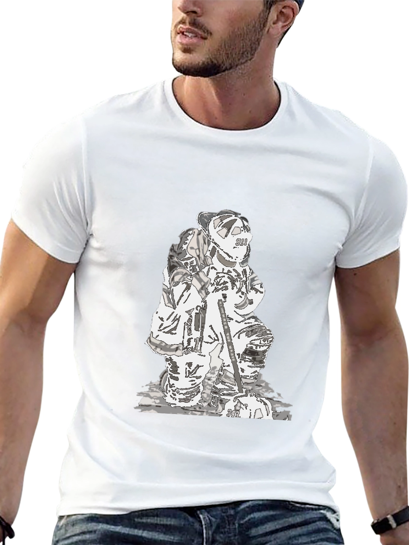 Firefighter Graphic Black T-Shirt