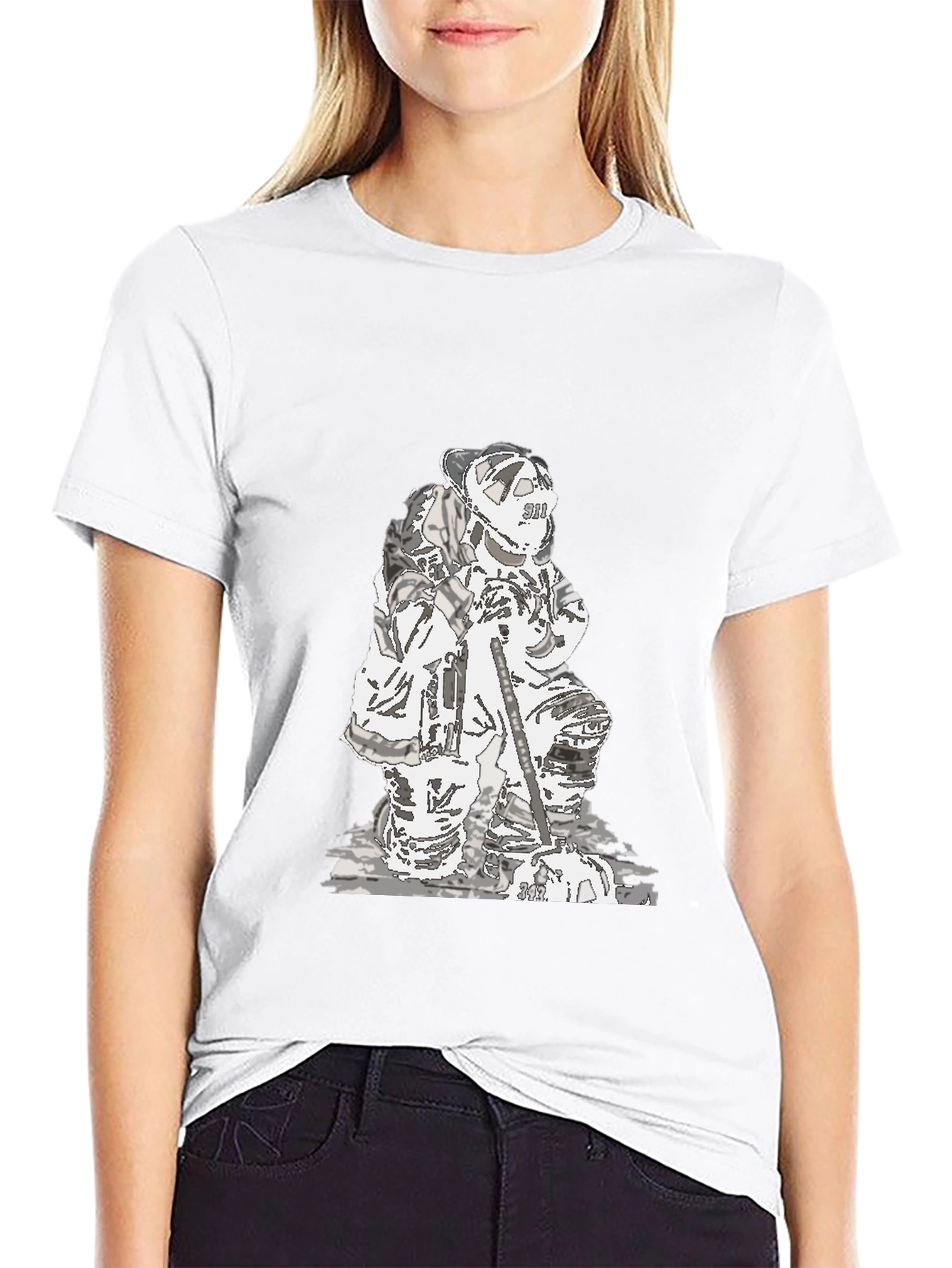 Firefighter Graphic Black T-Shirt