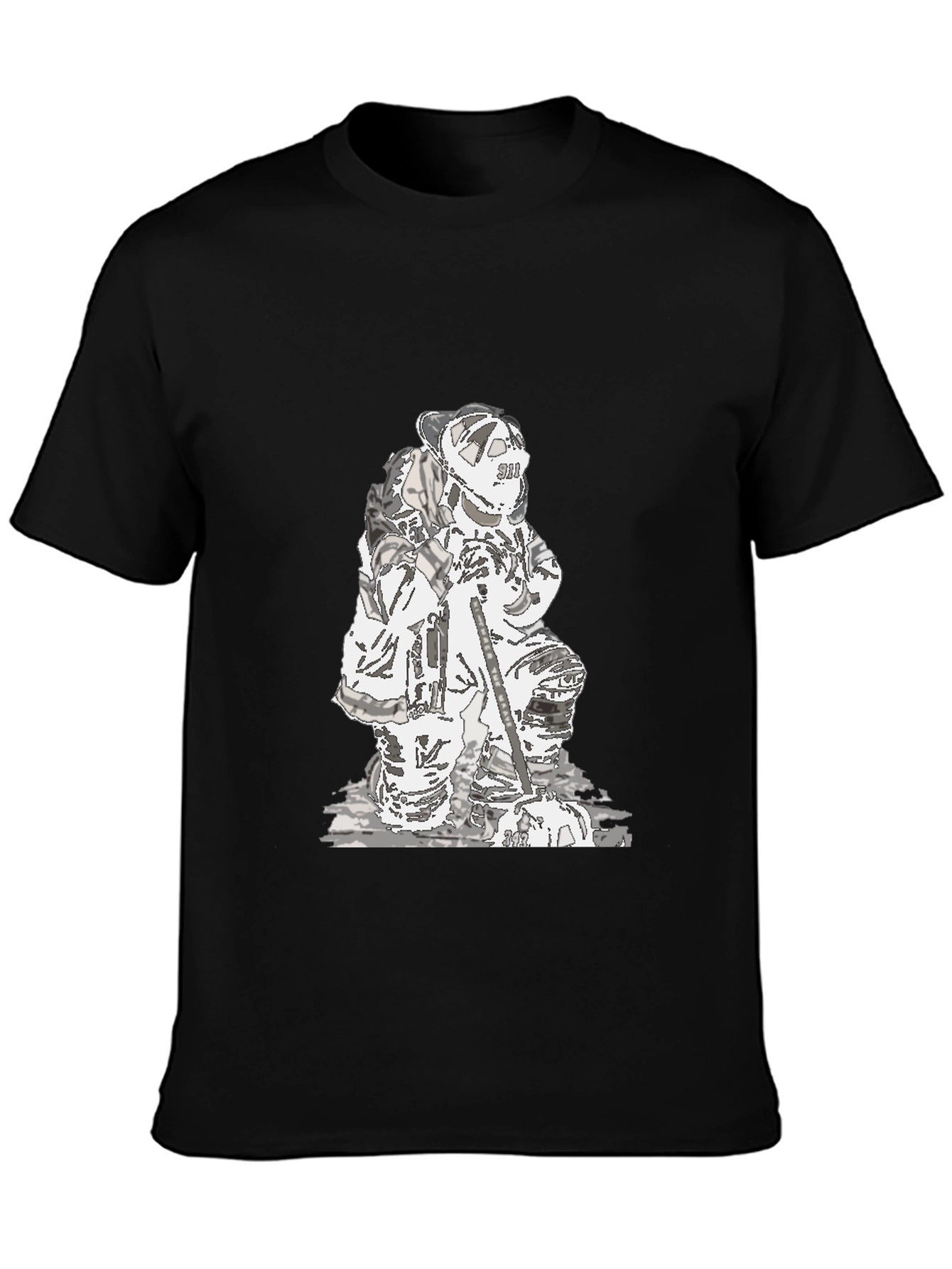 Firefighter Graphic Black T-Shirt