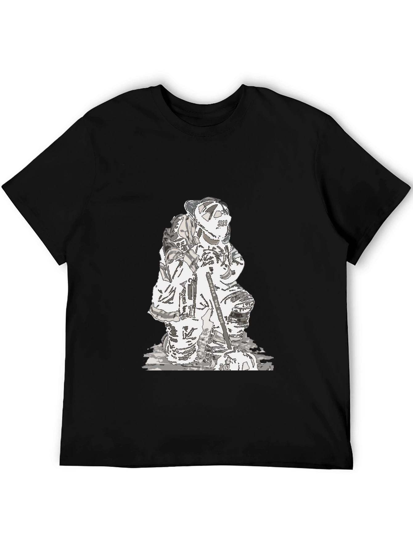 Firefighter Graphic Black T-Shirt