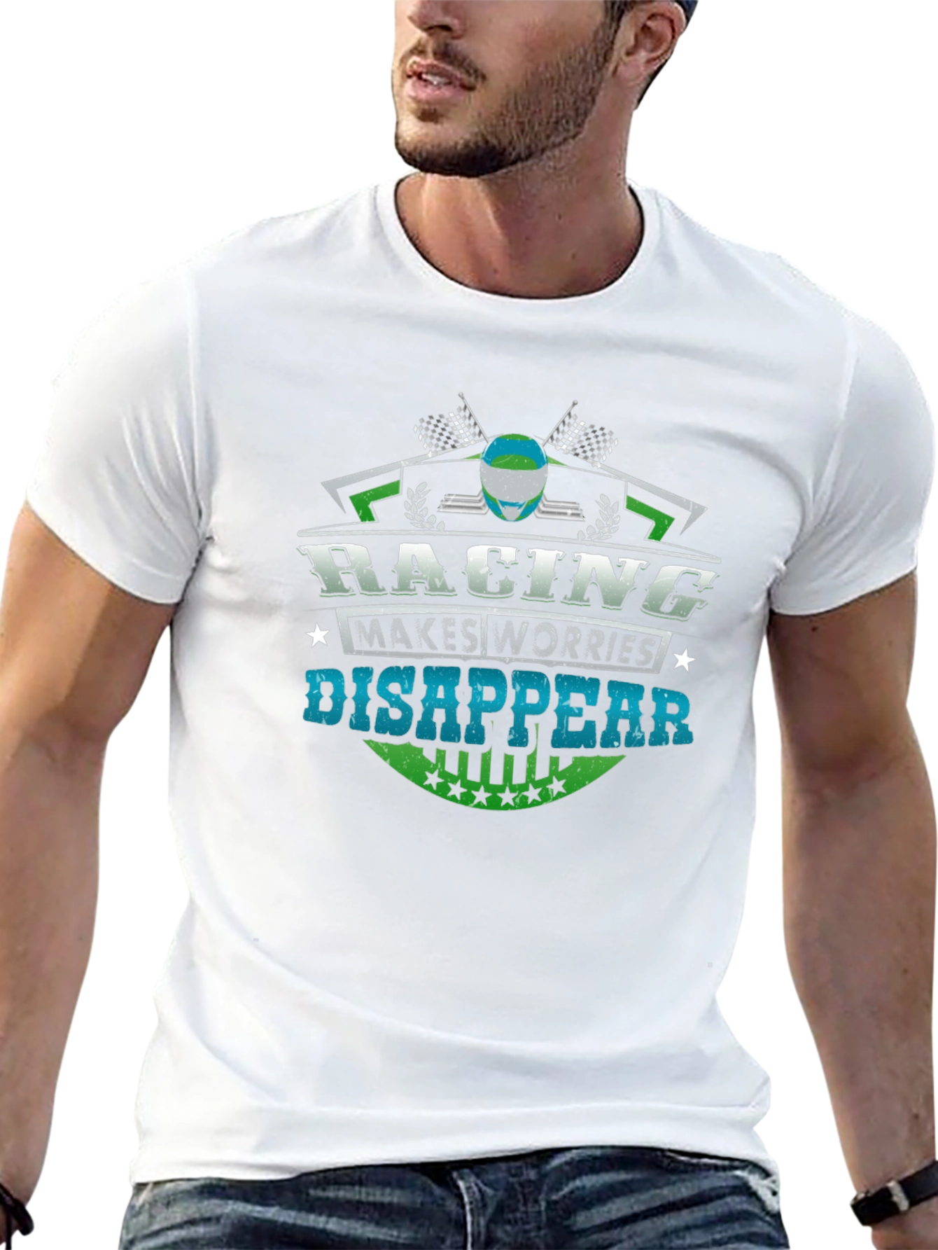 Racing Makes Worries Disappear Black T-Shirt