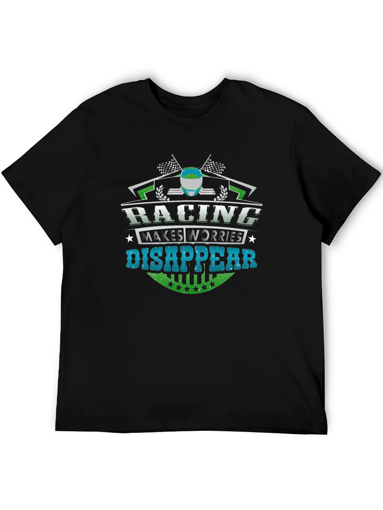 Racing Makes Worries Disappear Black T-Shirt