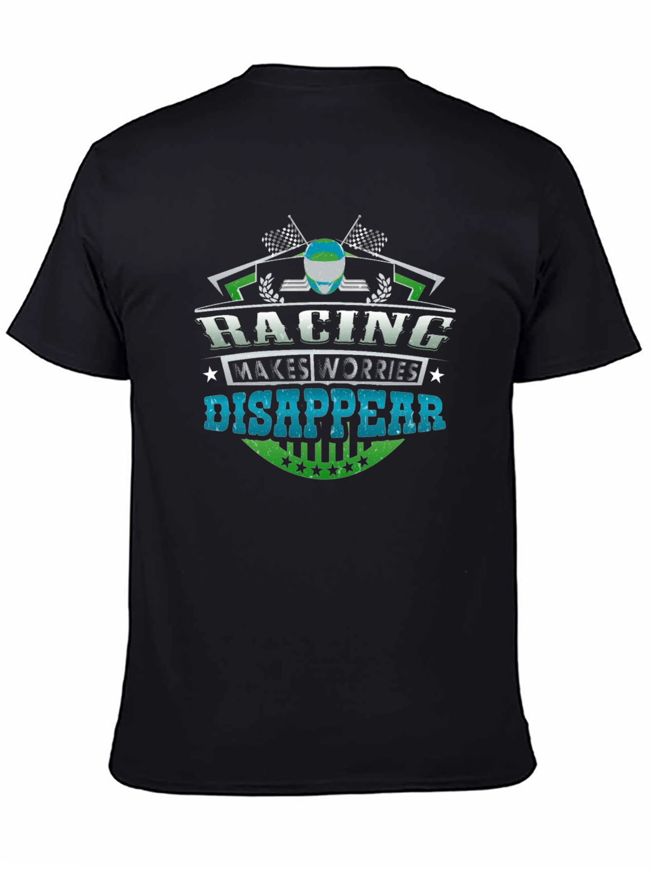 Racing Makes Worries Disappear Black T-Shirt