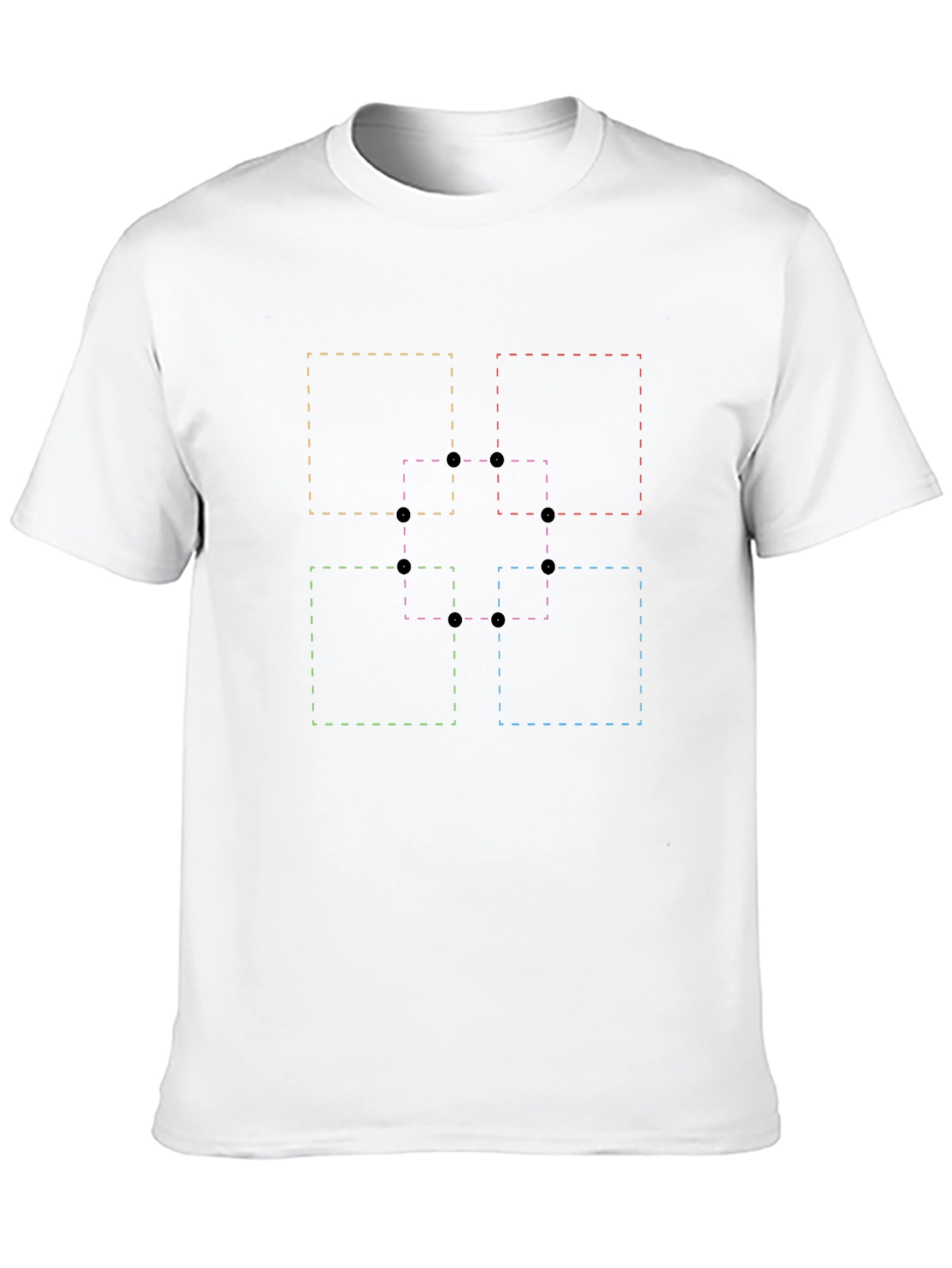 Abstract Geometric Squares Graphic T-Shirt
