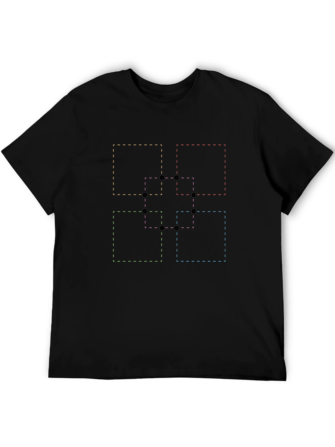 Abstract Geometric Squares Graphic T-Shirt