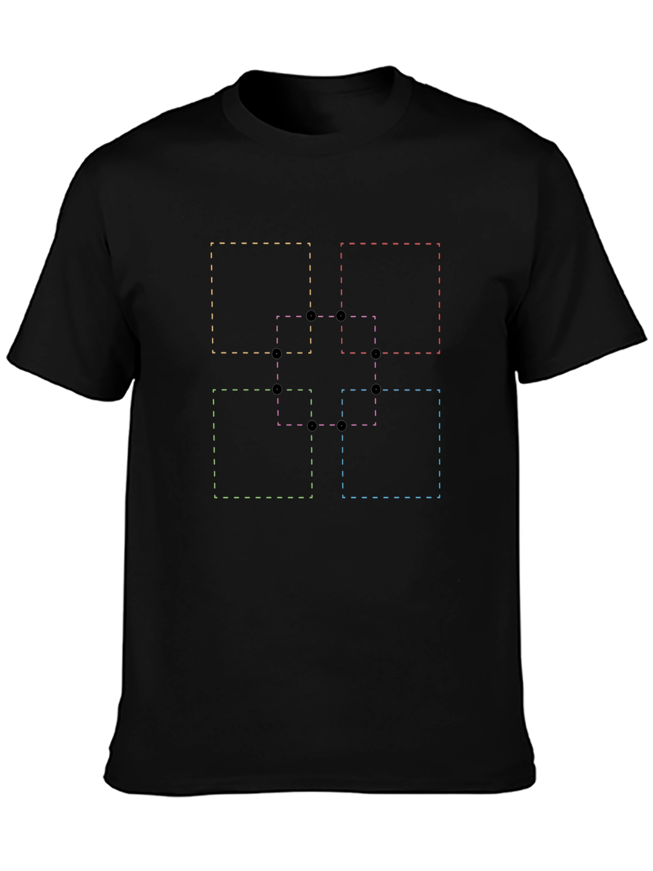 Abstract Geometric Squares Graphic T-Shirt