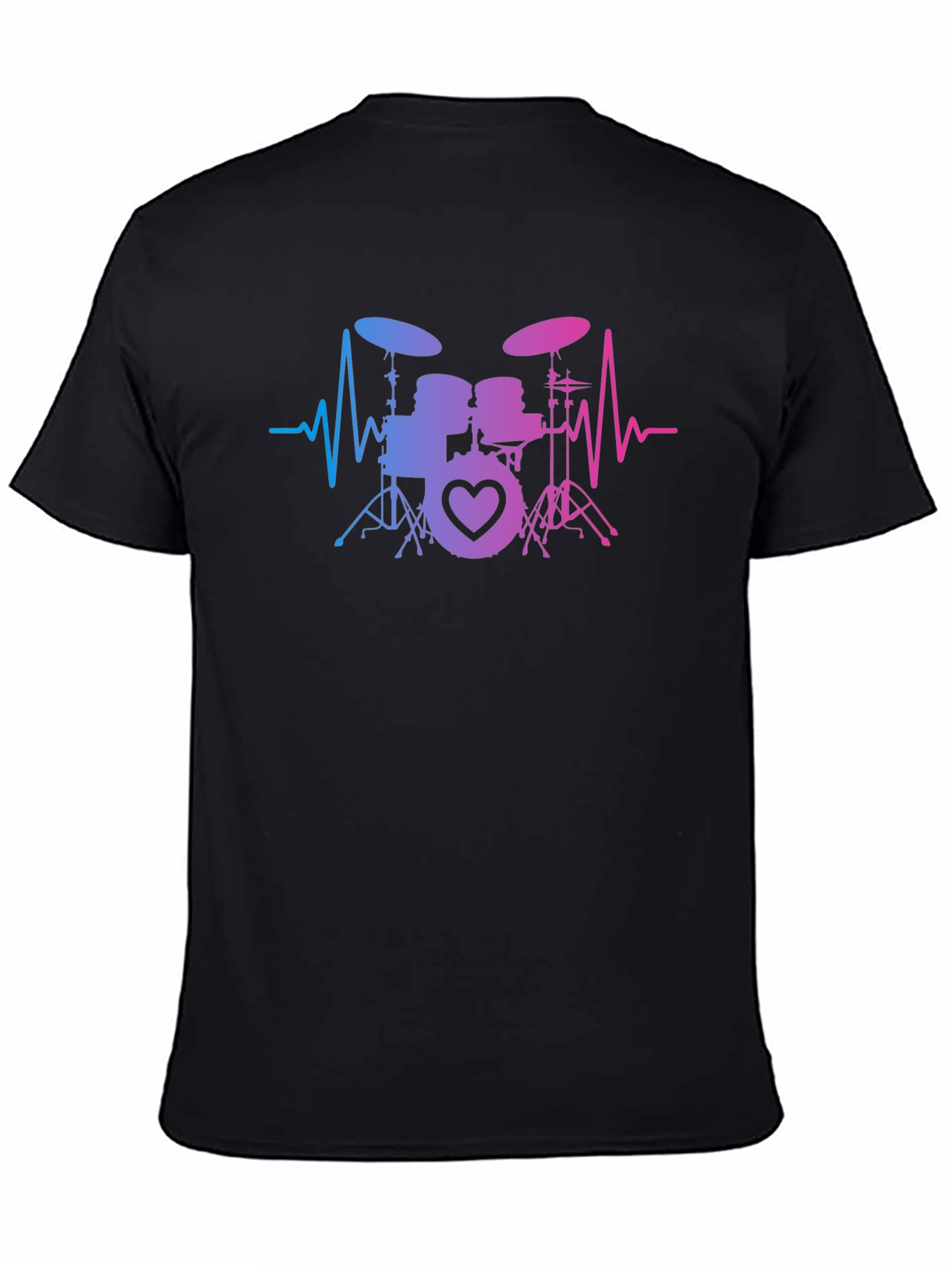 Drum Set Heartbeat T-Shirt - Music Lover Tee