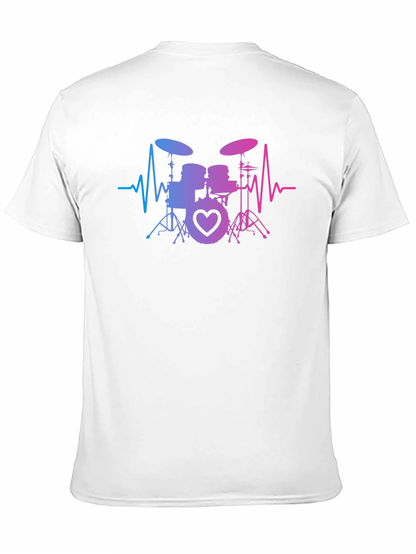 Drum Set Heartbeat T-Shirt - Music Lover Tee
