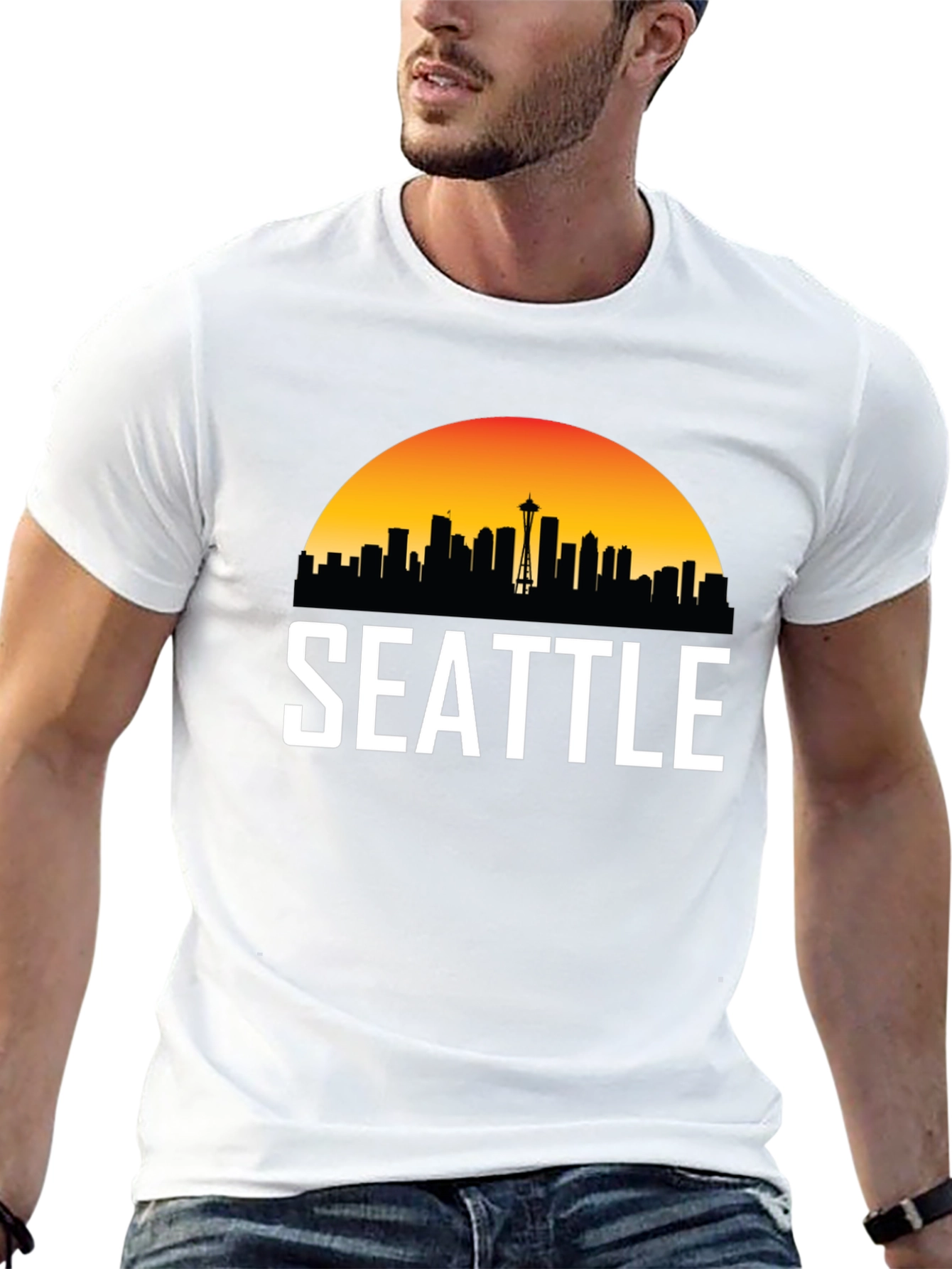 Seattle Skyline Graphic T-Shirt - Cityscape Tee