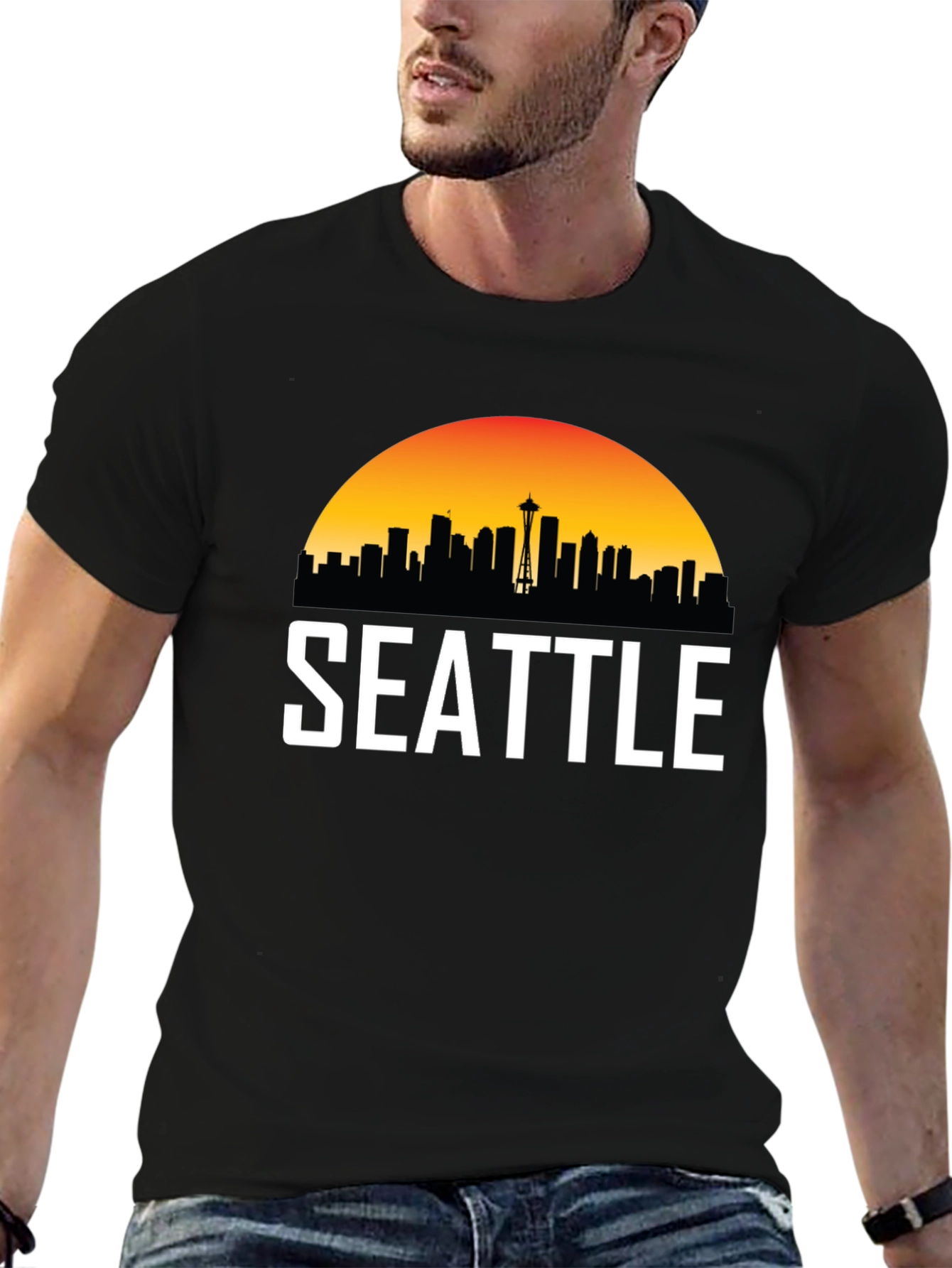 Seattle Skyline Graphic T-Shirt - Cityscape Tee