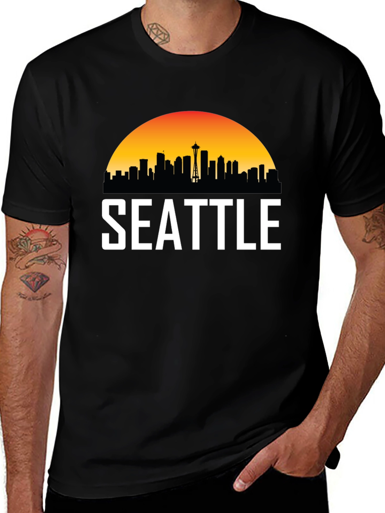 Seattle Skyline Graphic T-Shirt - Cityscape Tee