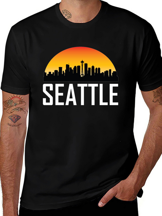 Seattle Skyline Graphic T-Shirt - Cityscape Tee