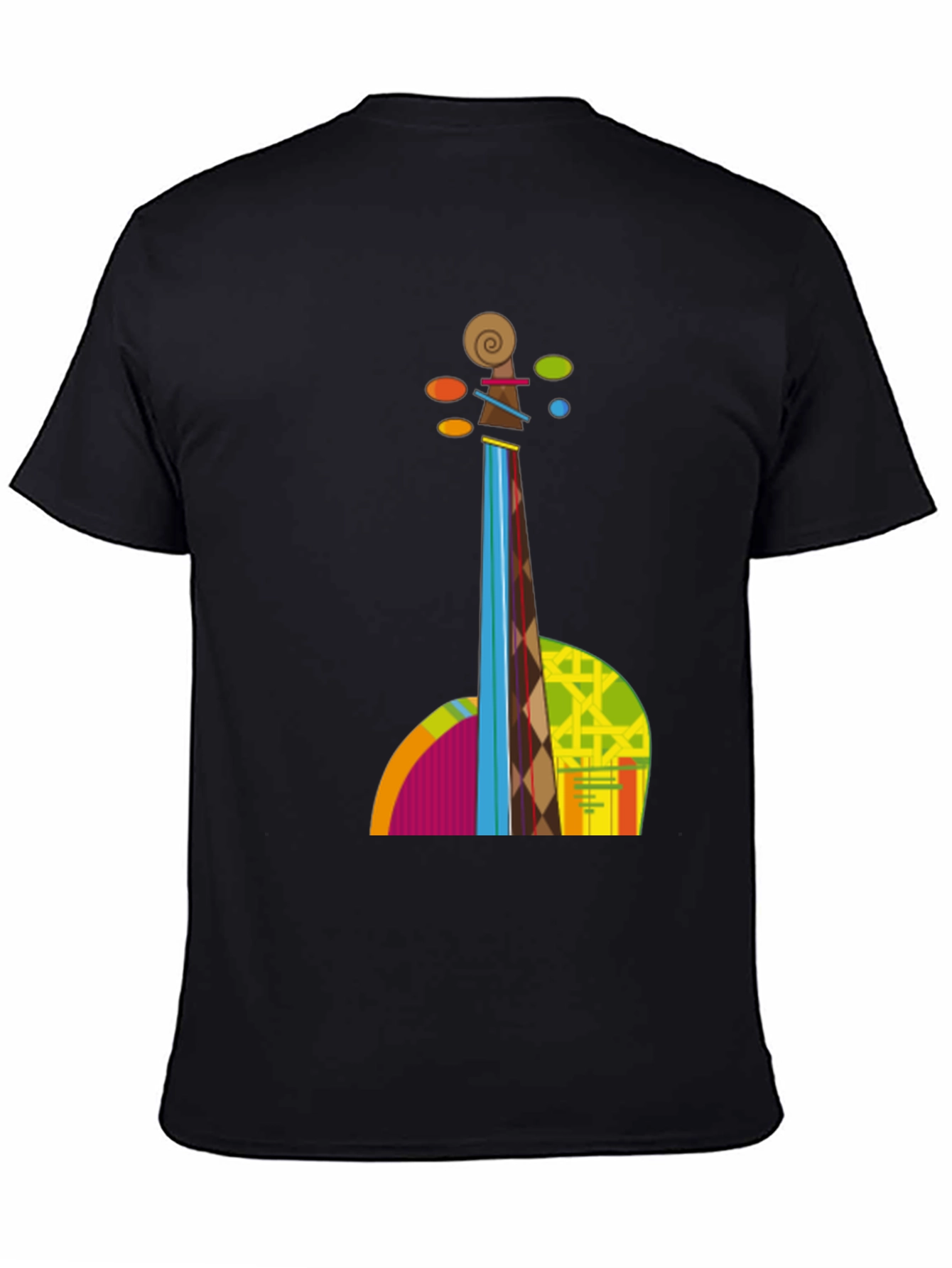 Abstract Violin Graphic Tee - Black T-Shirt
