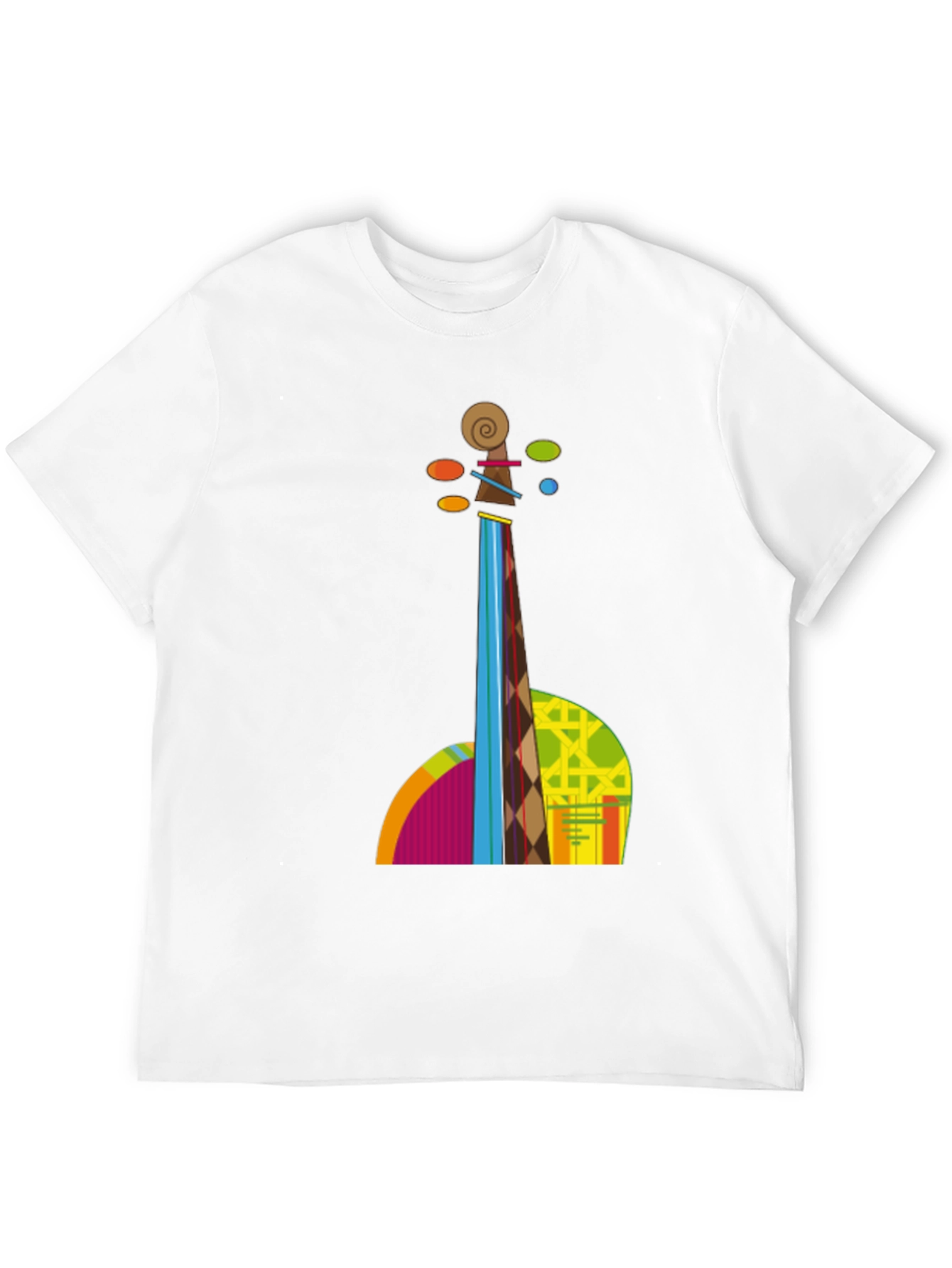 Abstract Violin Graphic Tee - Black T-Shirt