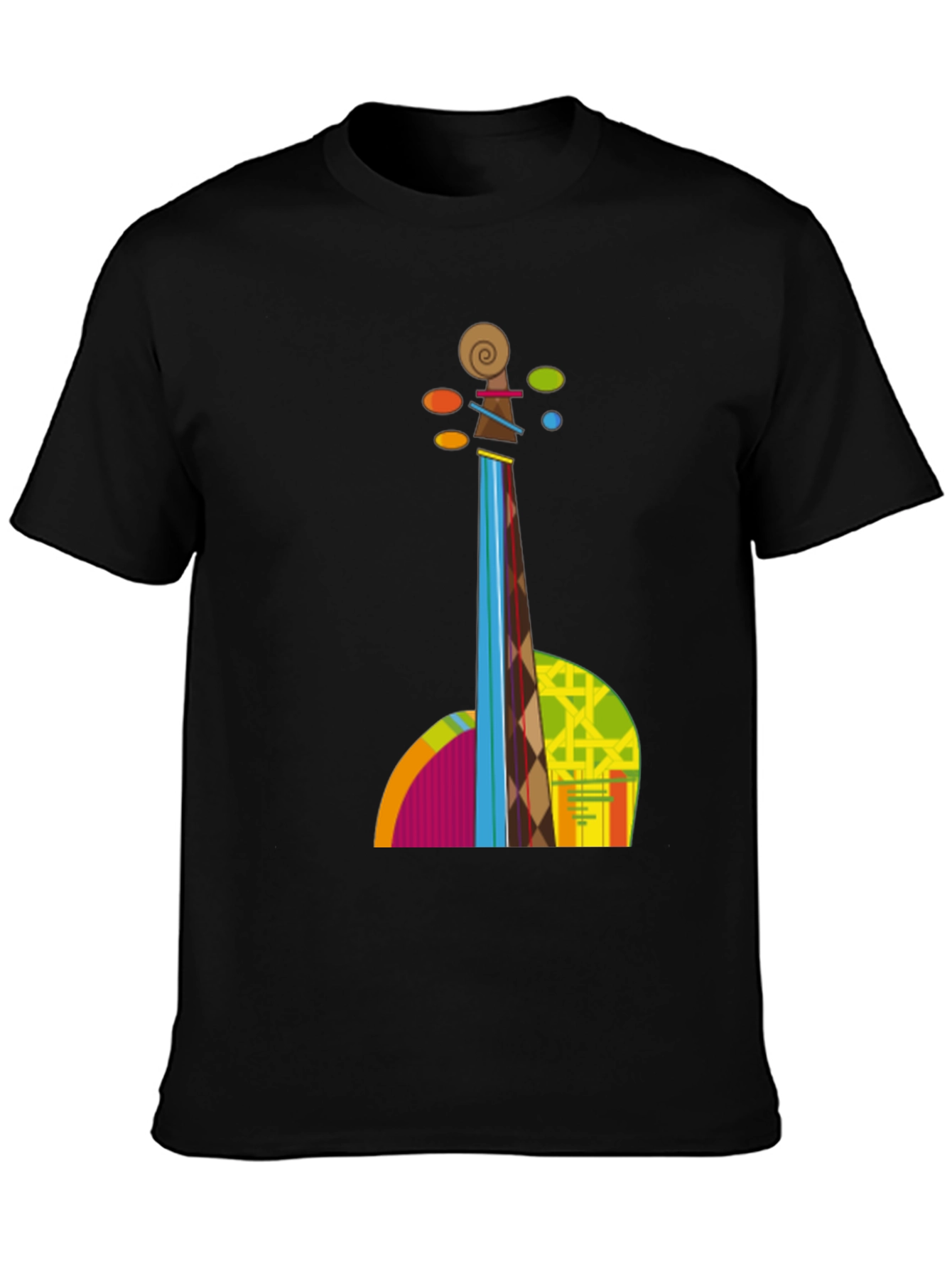 Abstract Violin Graphic Tee - Black T-Shirt