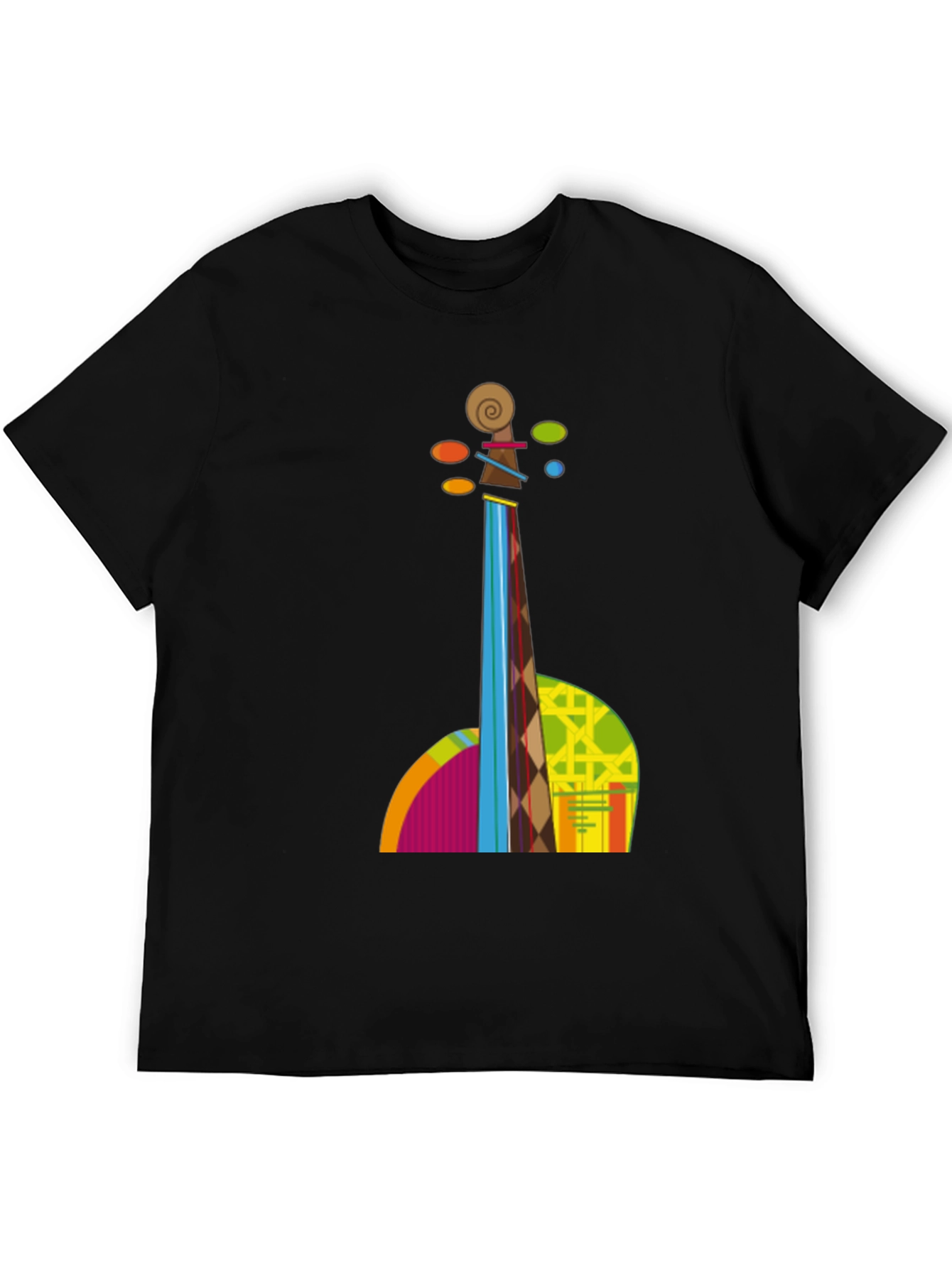 Abstract Violin Graphic Tee - Black T-Shirt