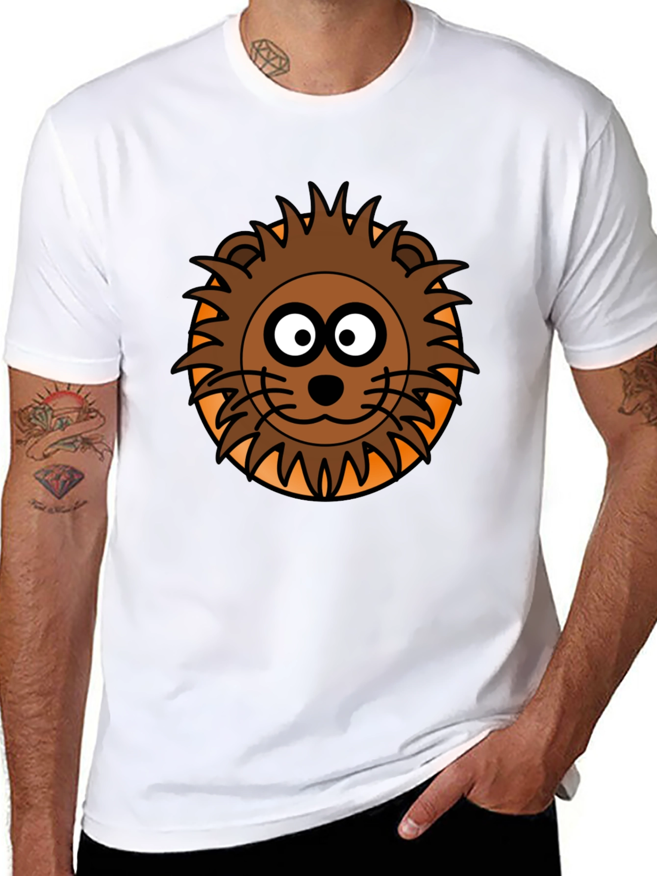 Lion Graphic Black T-Shirt for Men