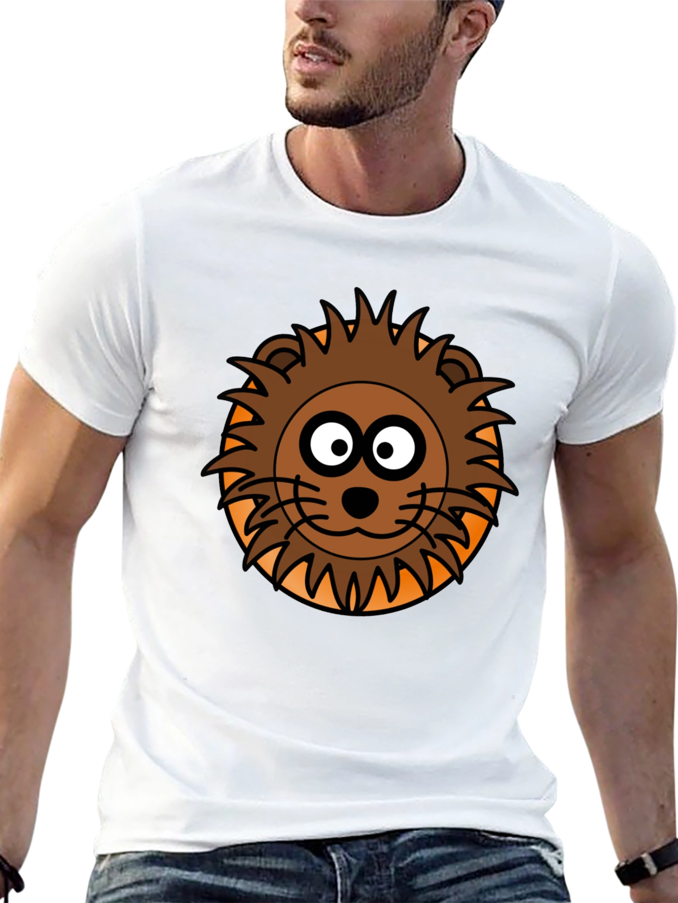 Lion Graphic Black T-Shirt for Men