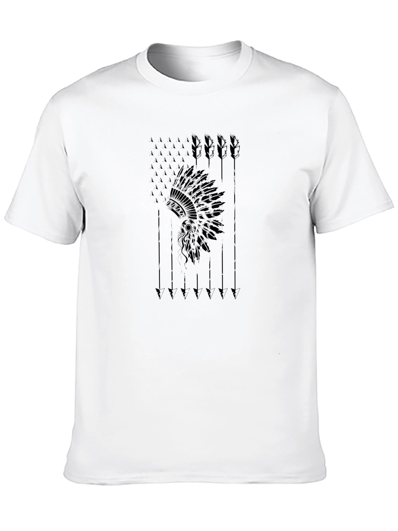 Native American Headdress Arrow Black T-Shirt