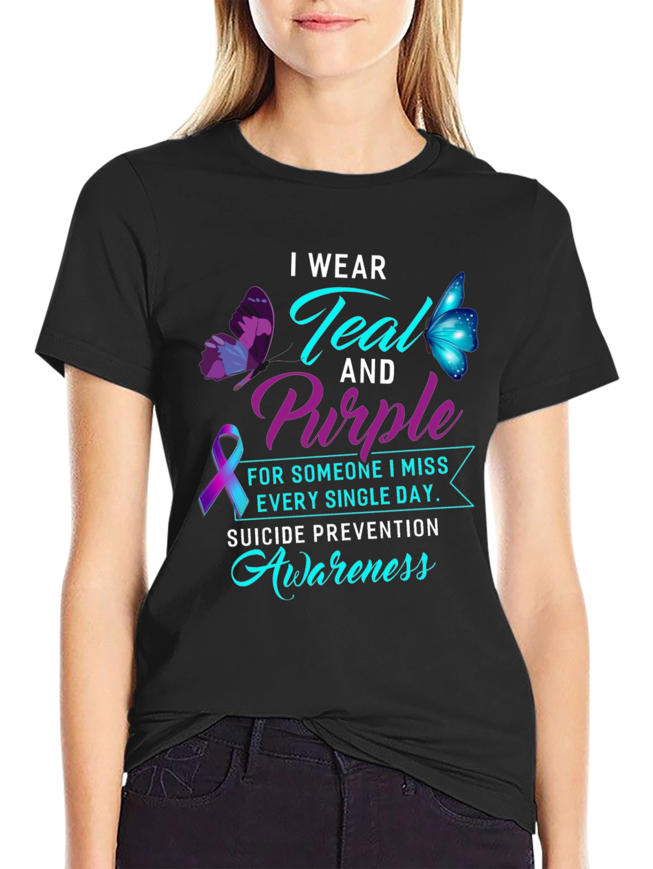 Teal & Purple Suicide Awareness Graphic Tee