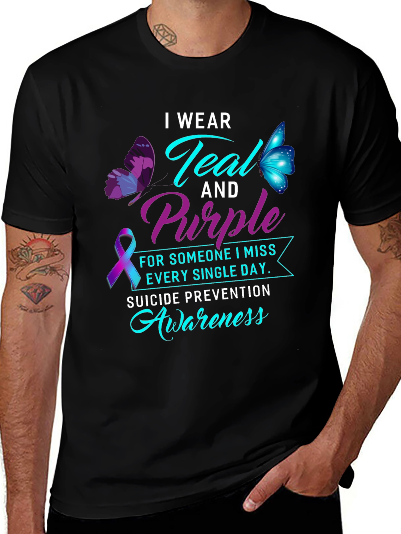 Teal & Purple Suicide Awareness Graphic Tee