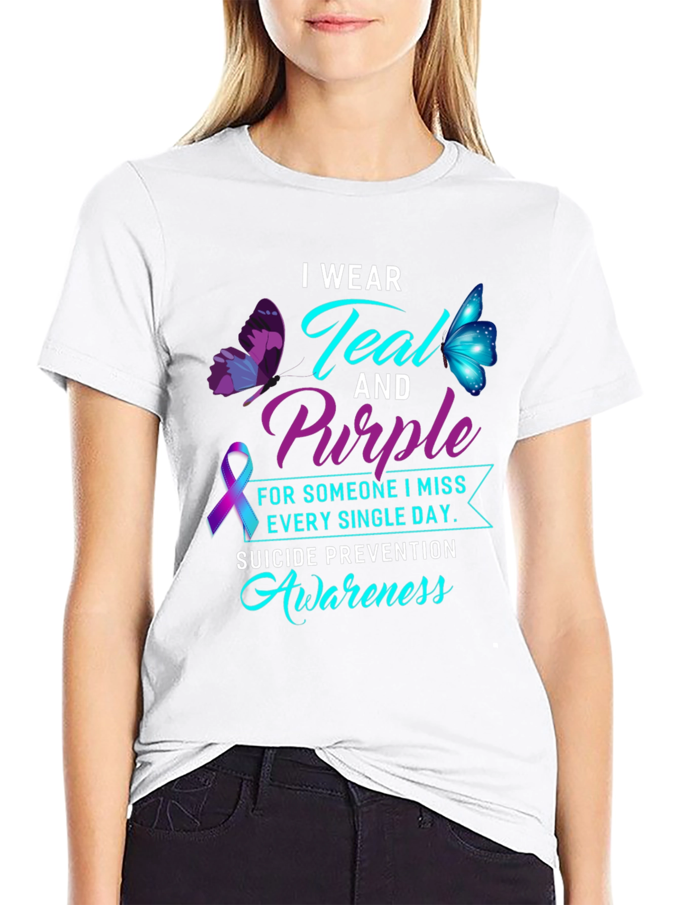Teal & Purple Suicide Awareness Graphic Tee
