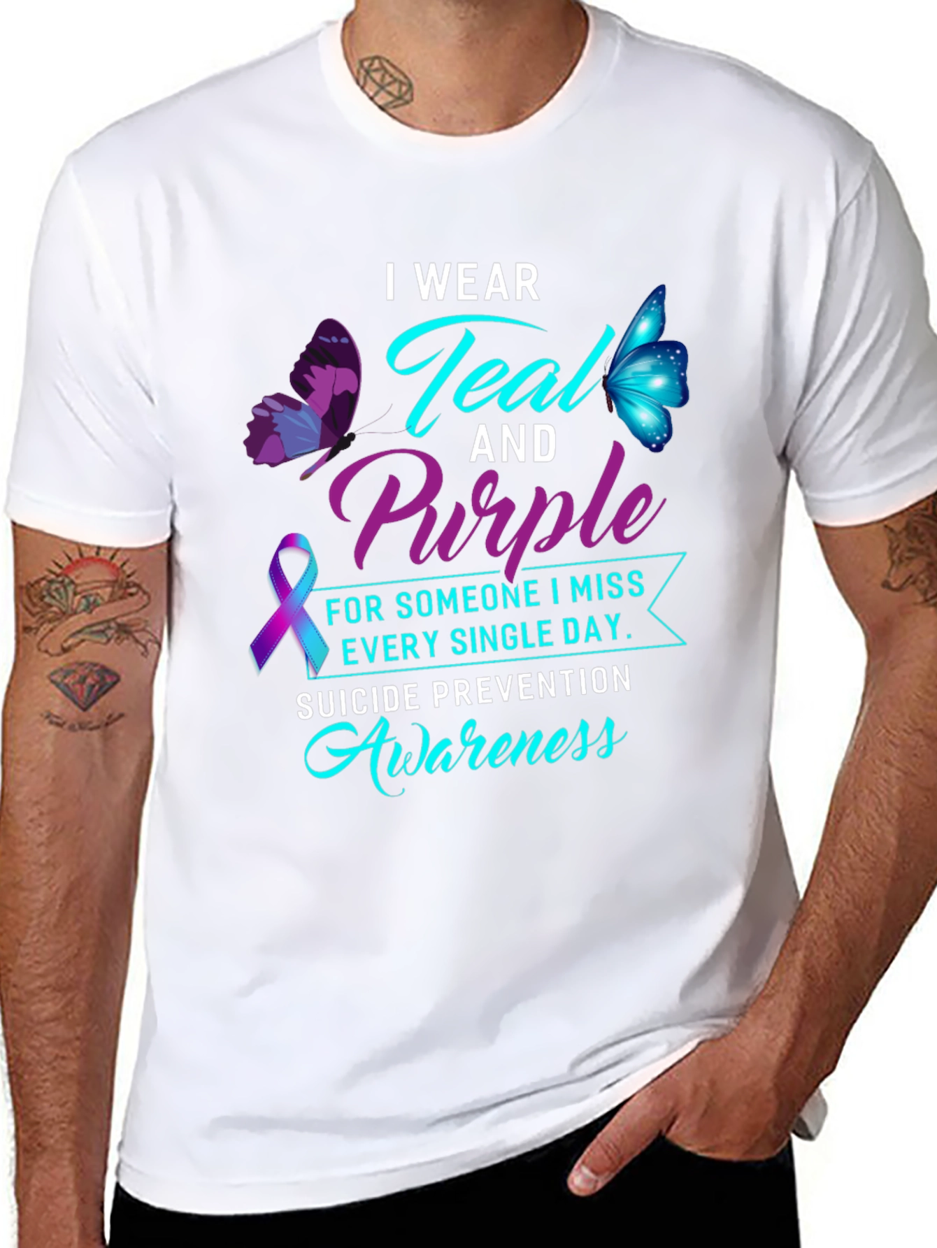Teal & Purple Suicide Awareness Graphic Tee