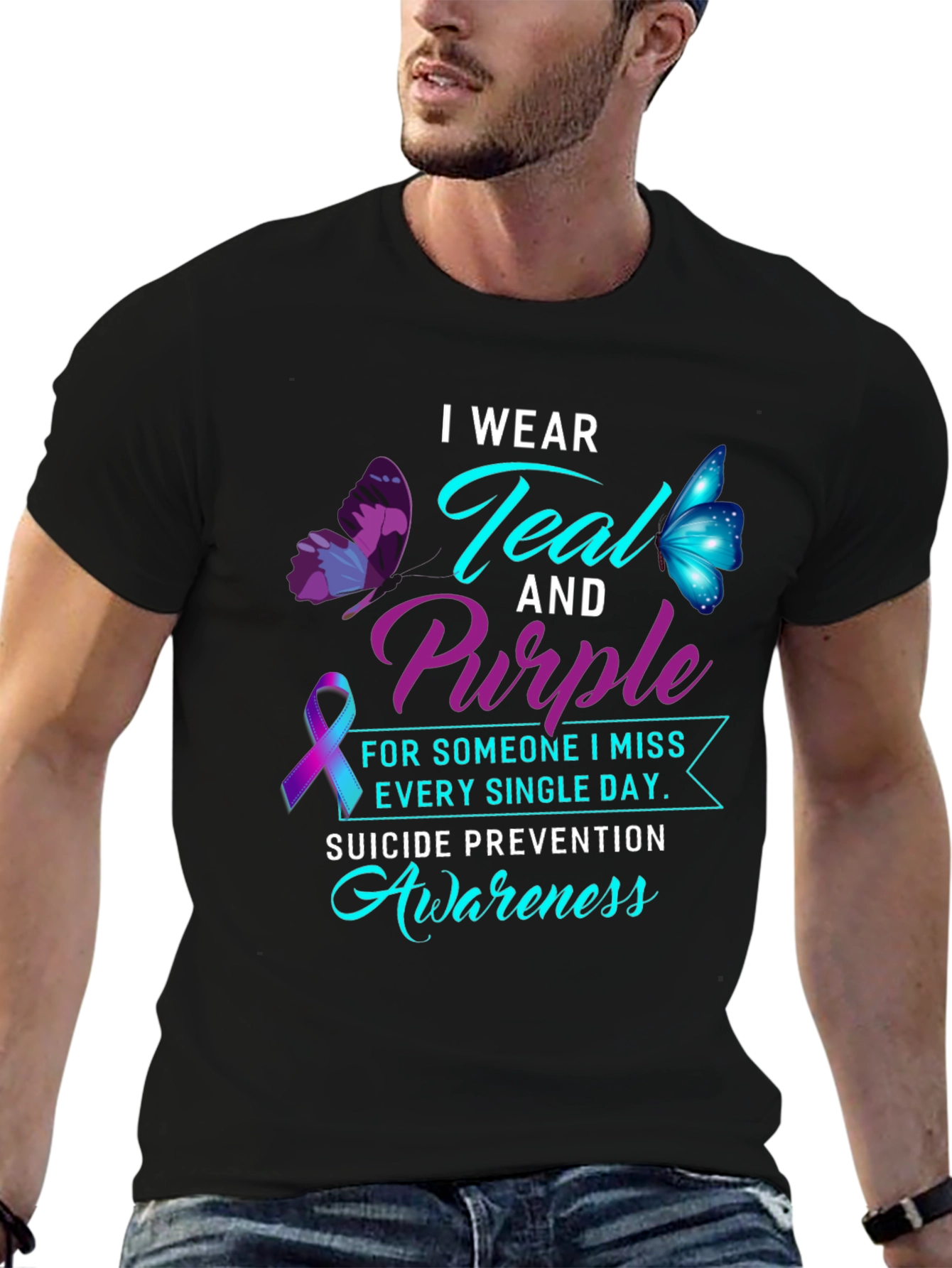 Teal & Purple Suicide Awareness Graphic Tee