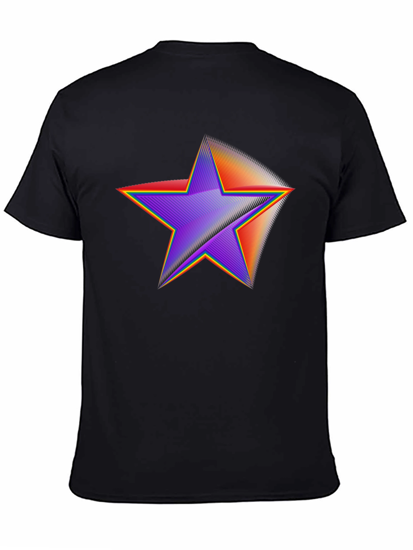 Retro Star Graphic Tee - Black Cotton Blend