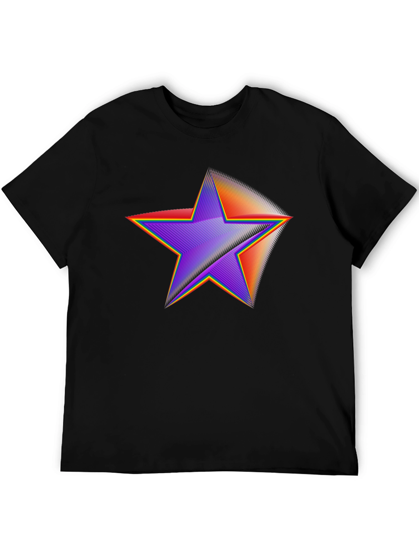 Retro Star Graphic Tee - Black Cotton Blend
