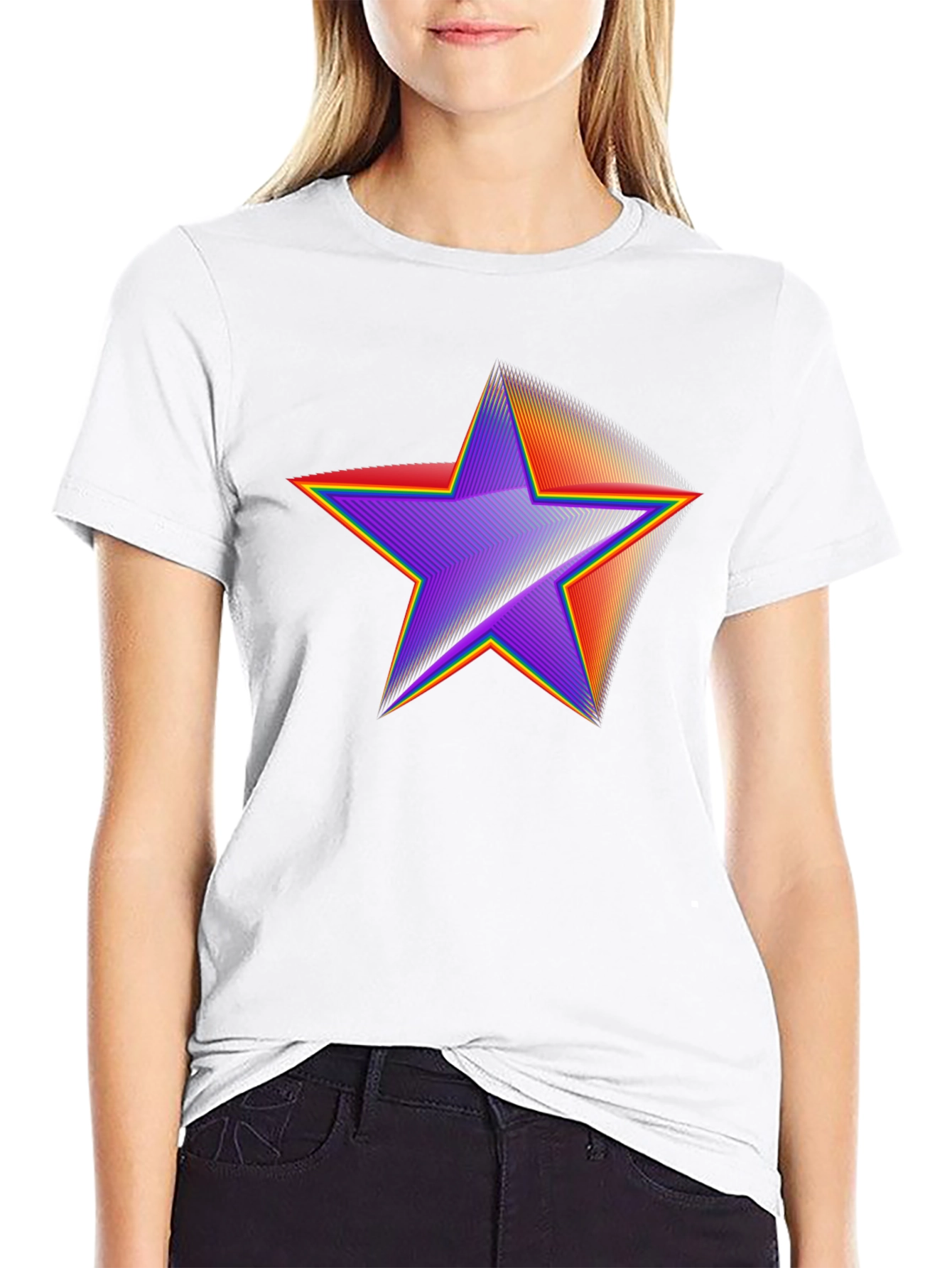 Retro Star Graphic Tee - Black Cotton Blend