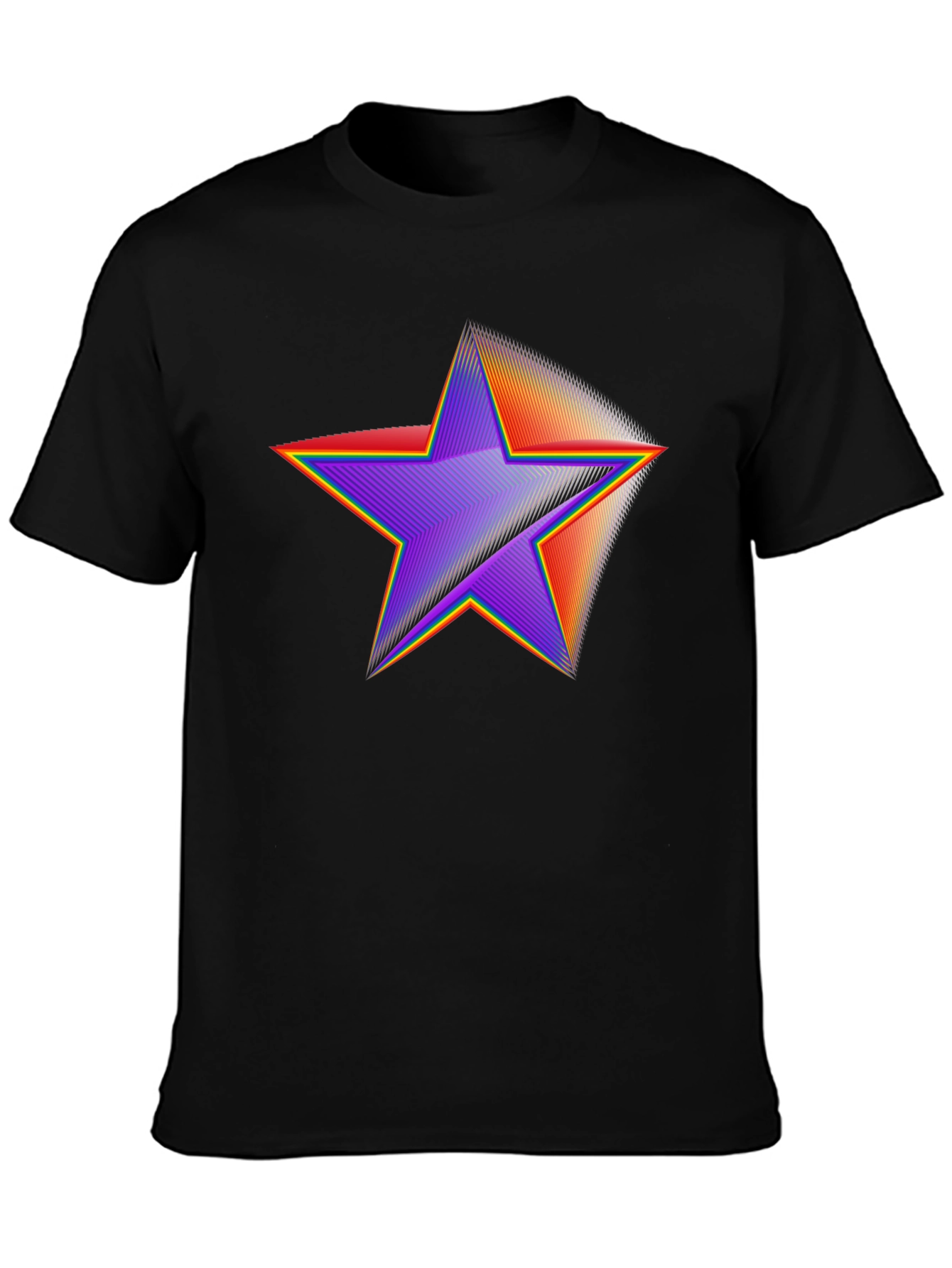 Retro Star Graphic Tee - Black Cotton Blend