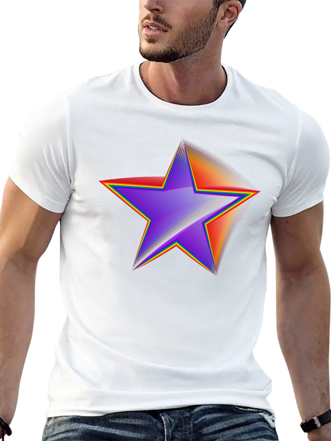 Retro Star Graphic Tee - Black Cotton Blend